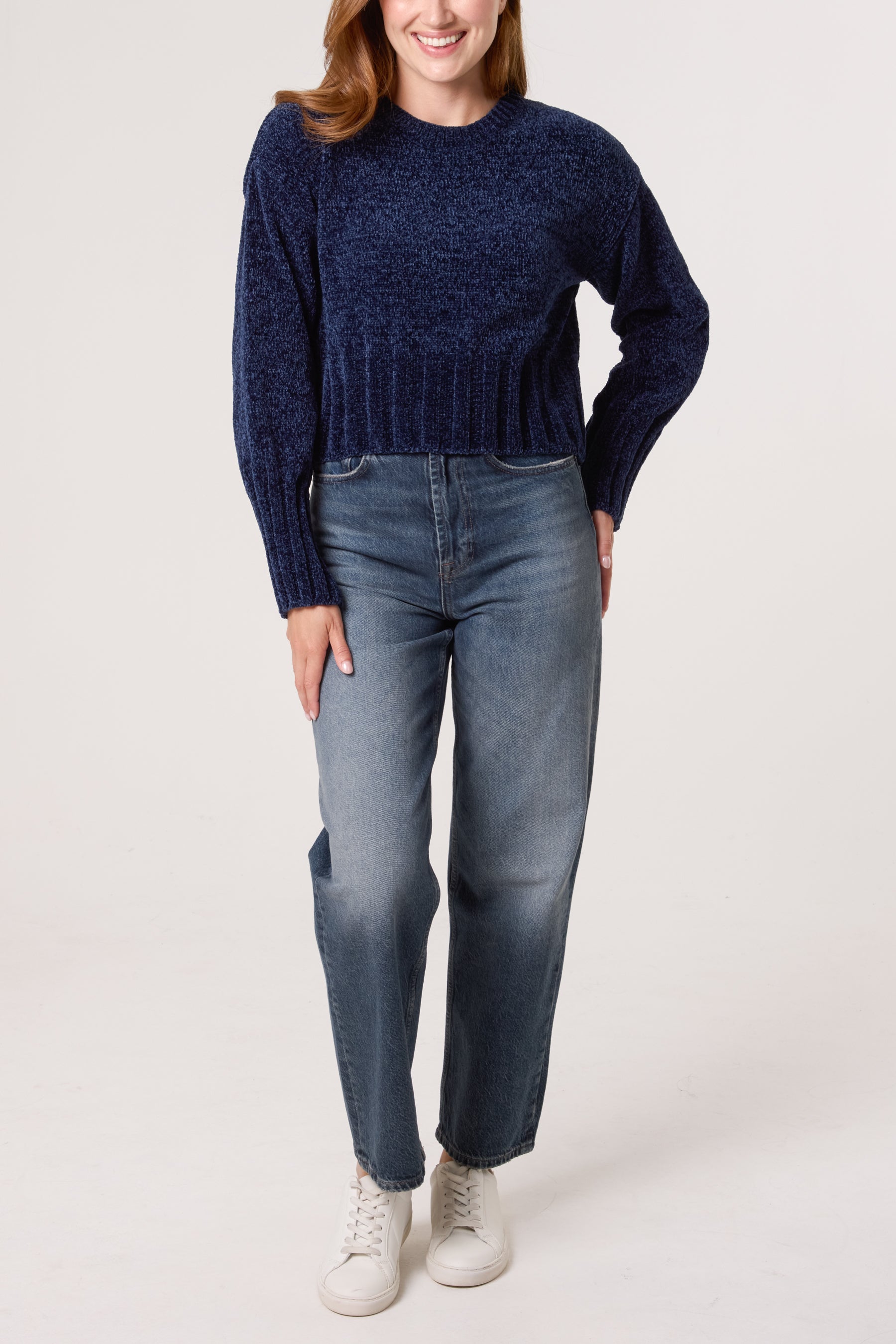 Soft Ribbed Cropped Edge Jumper