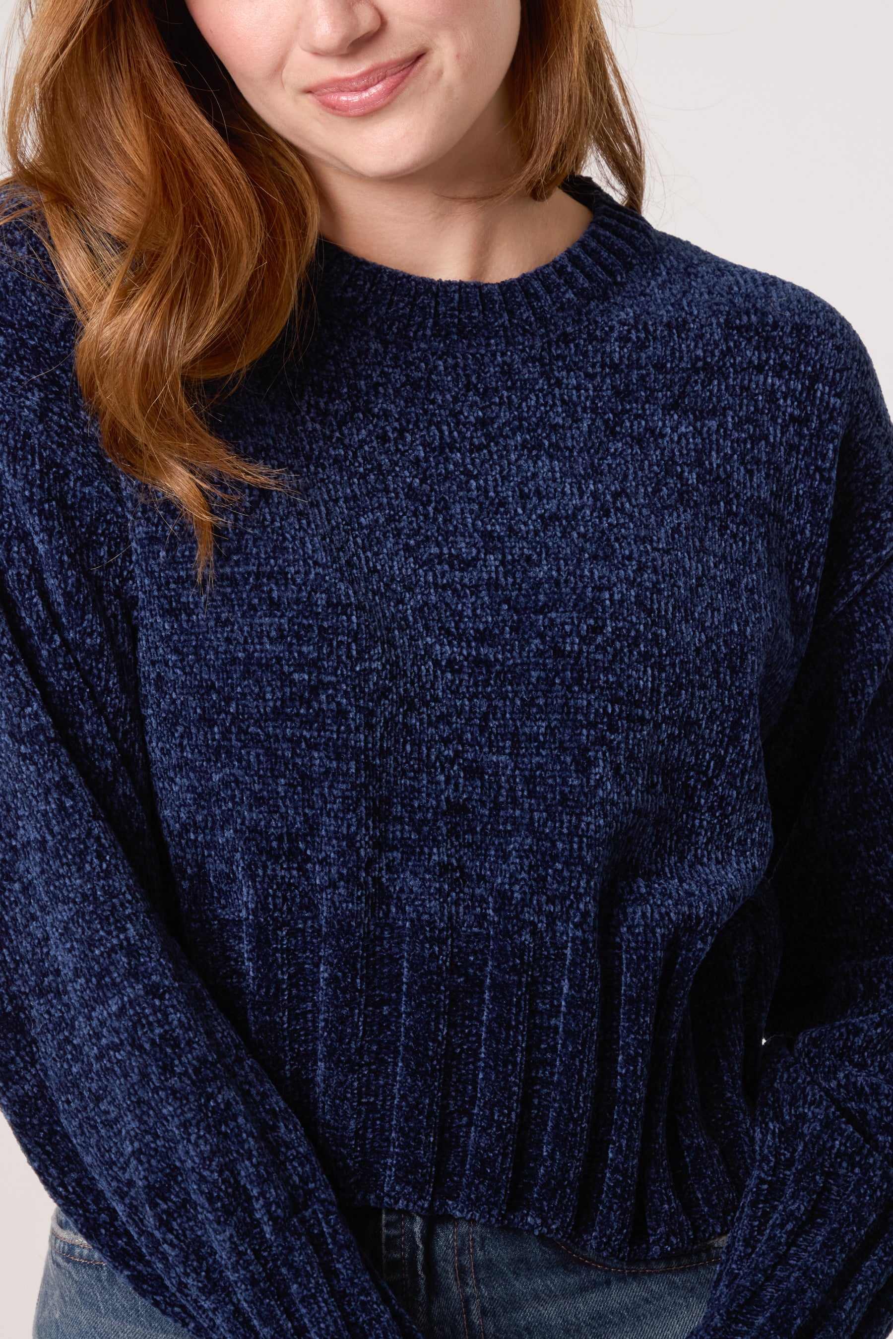 Soft Ribbed Cropped Edge Jumper