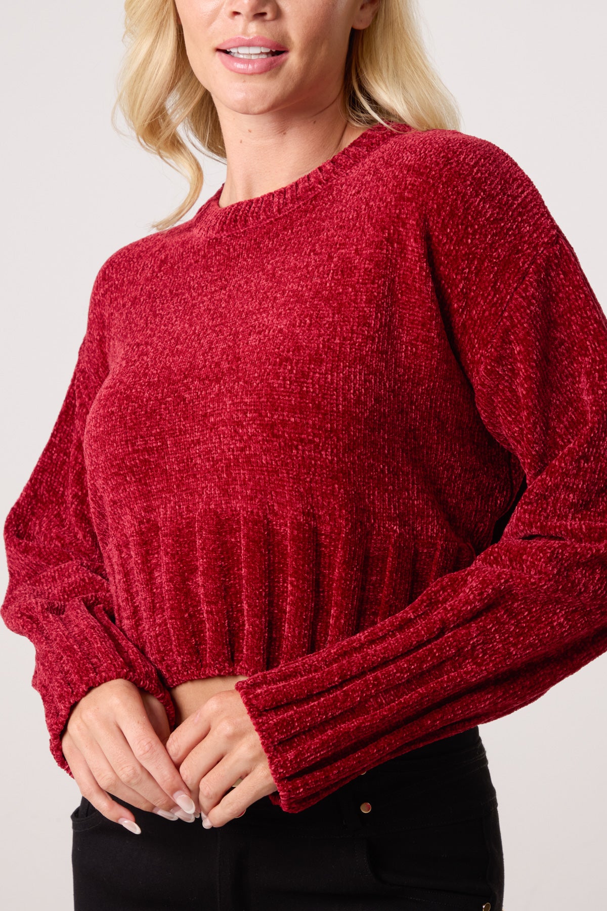Soft Ribbed Cropped Edge Jumper