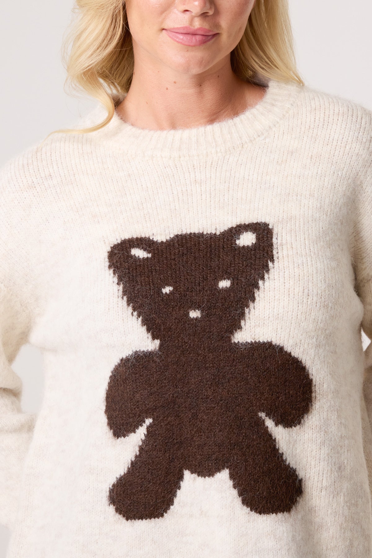 Crew Neck Knit Bear Jumper