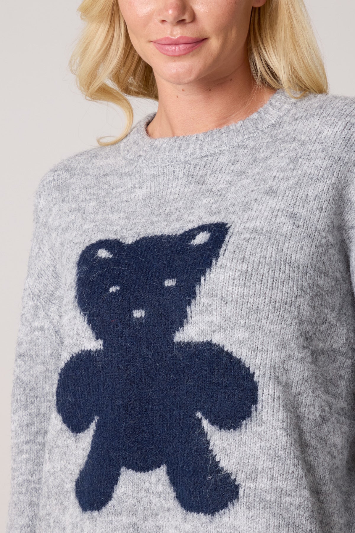 Crew Neck Knit Bear Jumper