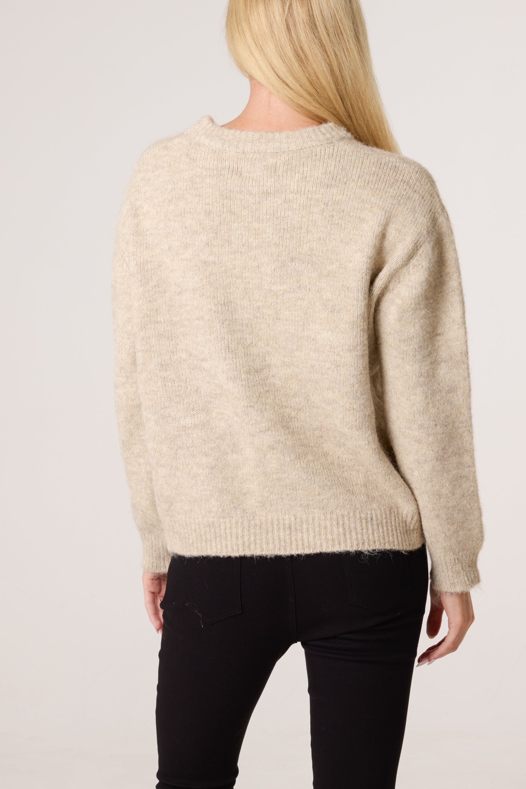 Crew Neck Knit Bear Jumper