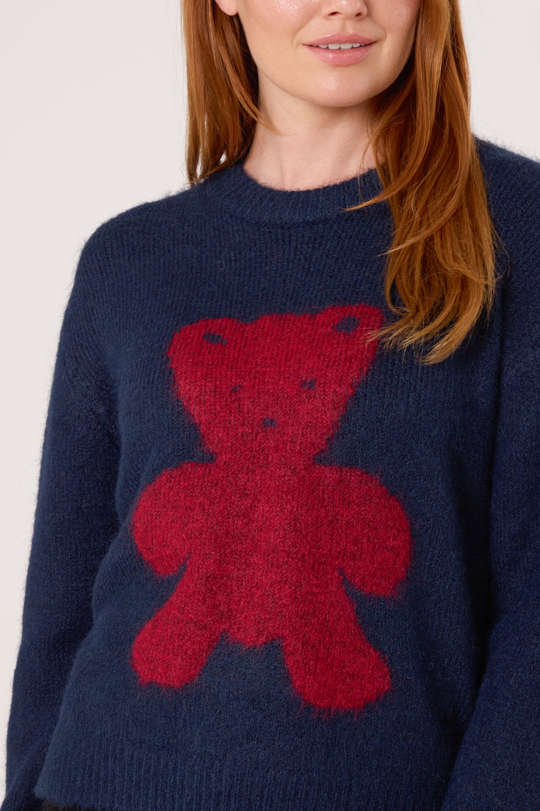 Crew Neck Knit Bear Jumper