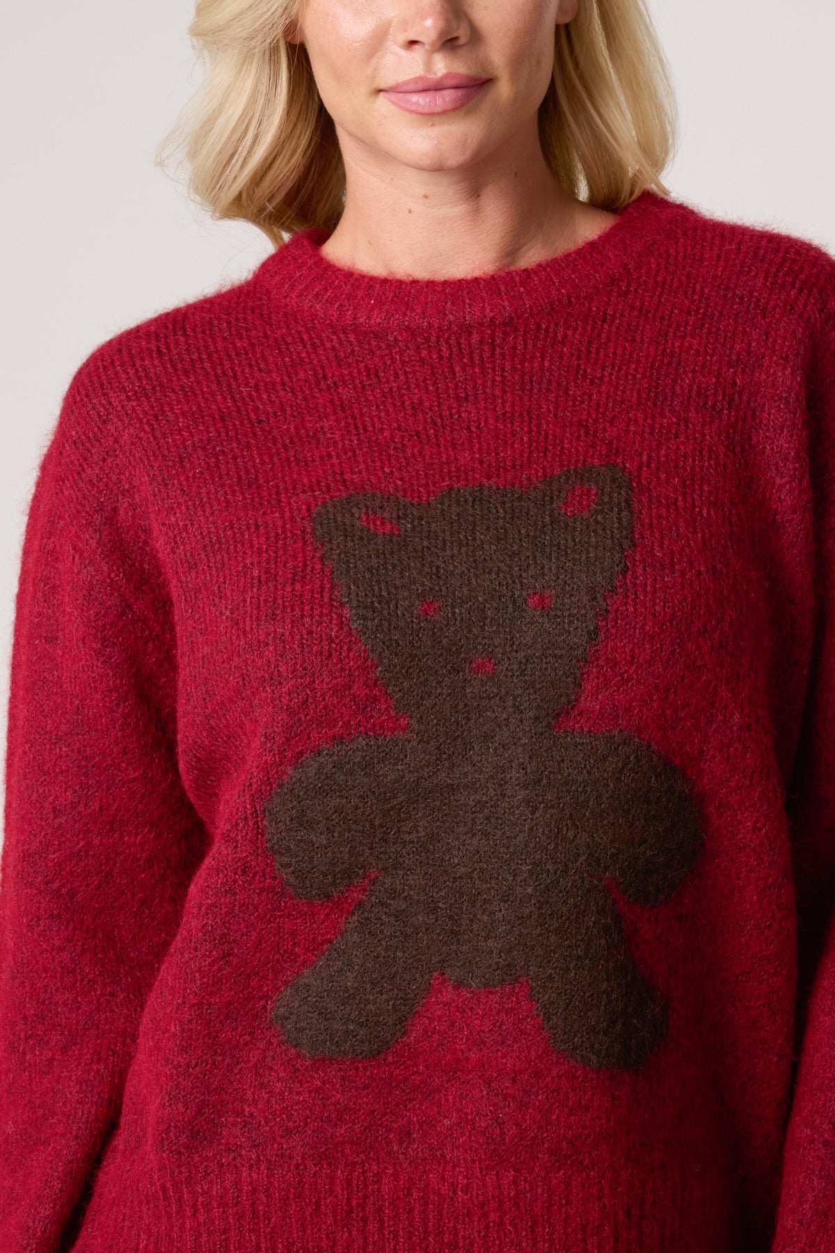 Crew Neck Knit Bear Jumper