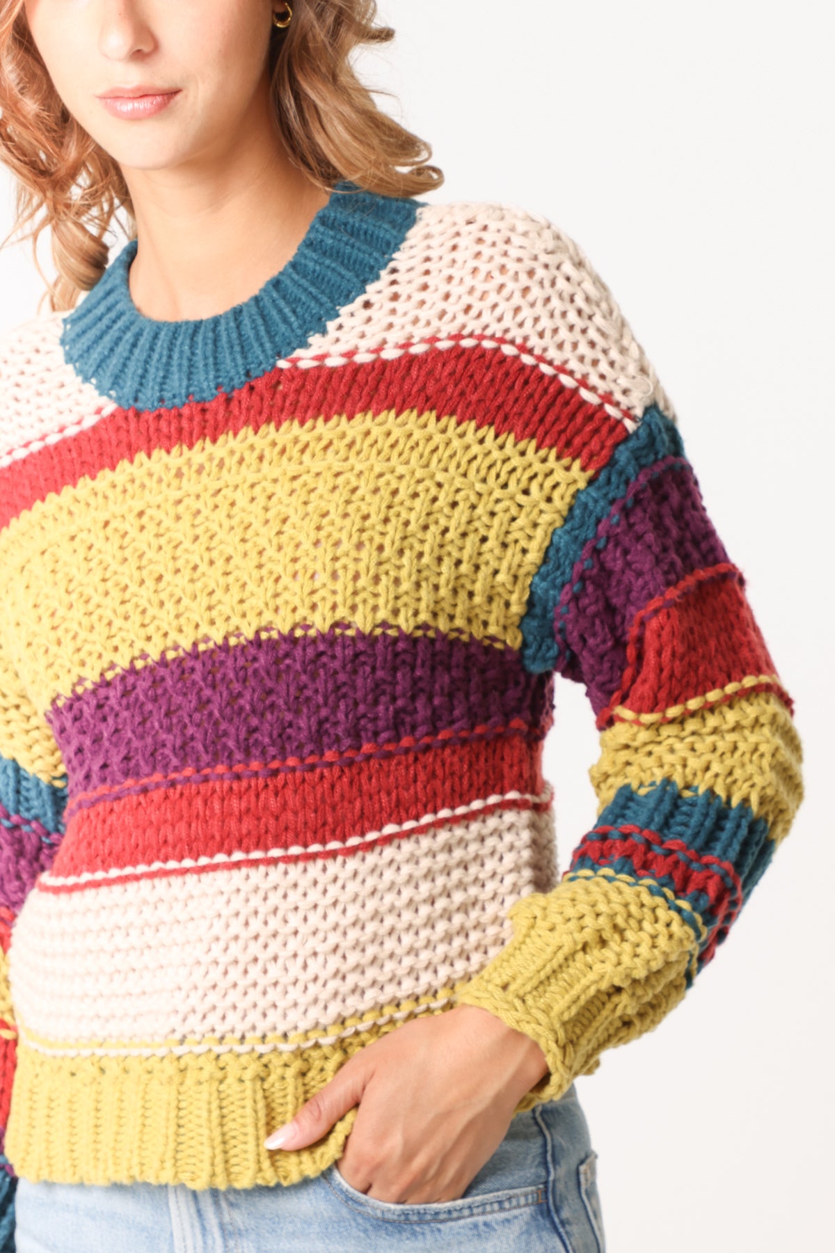 Striped Chunky Knitted Jumper