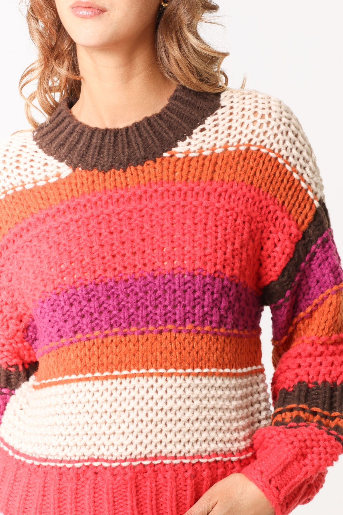 Striped Chunky Knitted Jumper