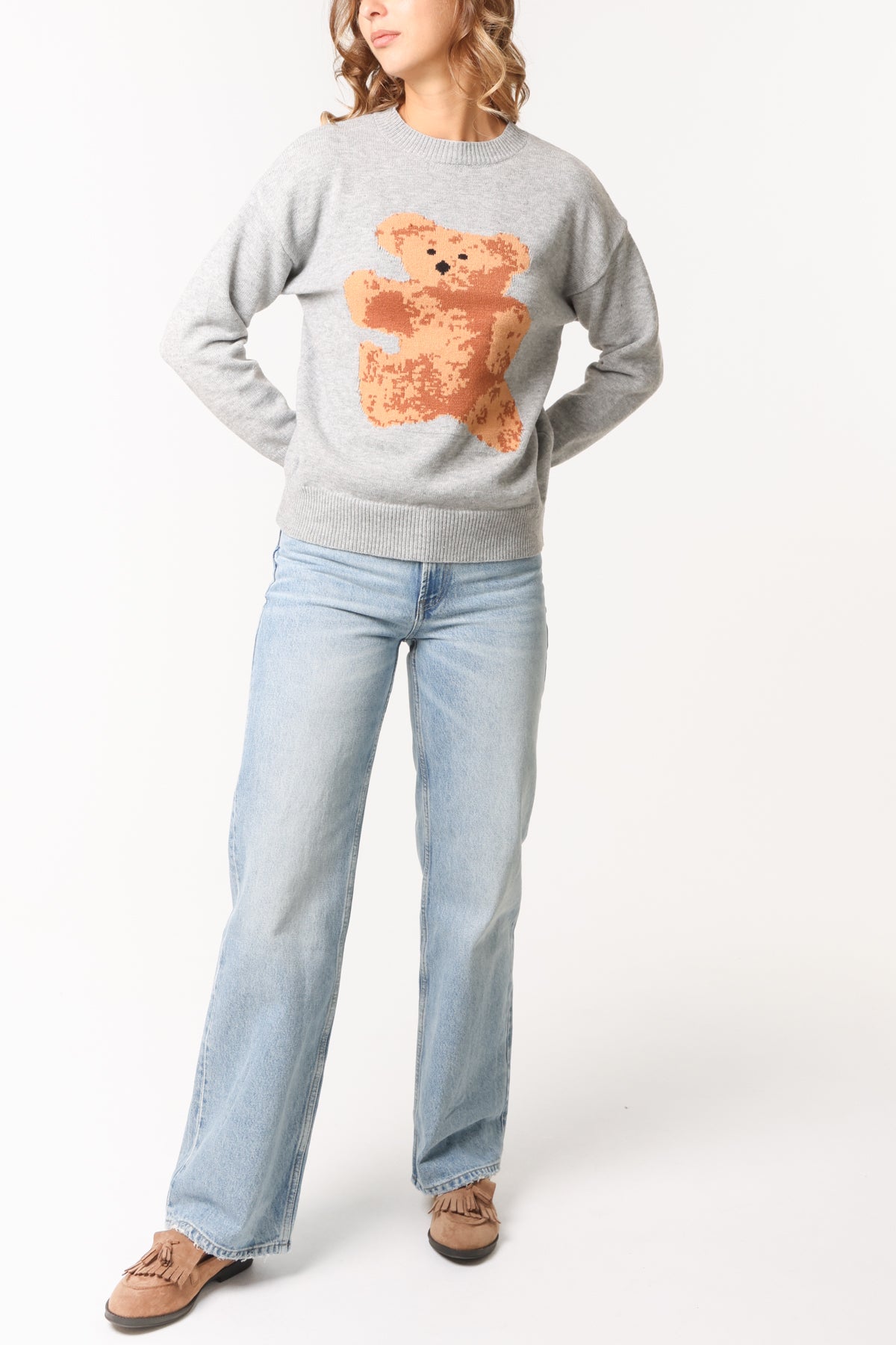 Jacquard Crew Neck Bear Jumper