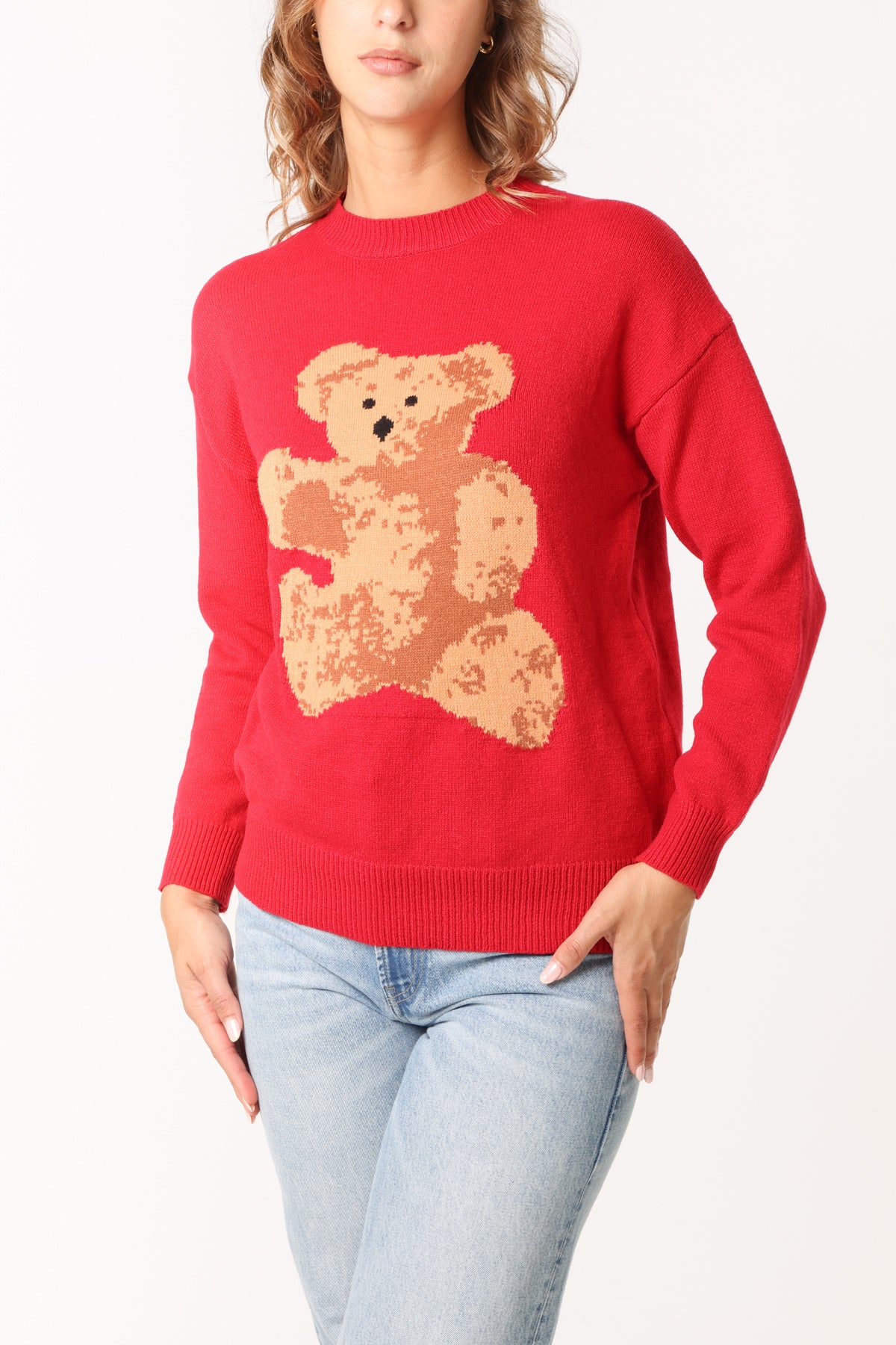 Jacquard Crew Neck Bear Jumper