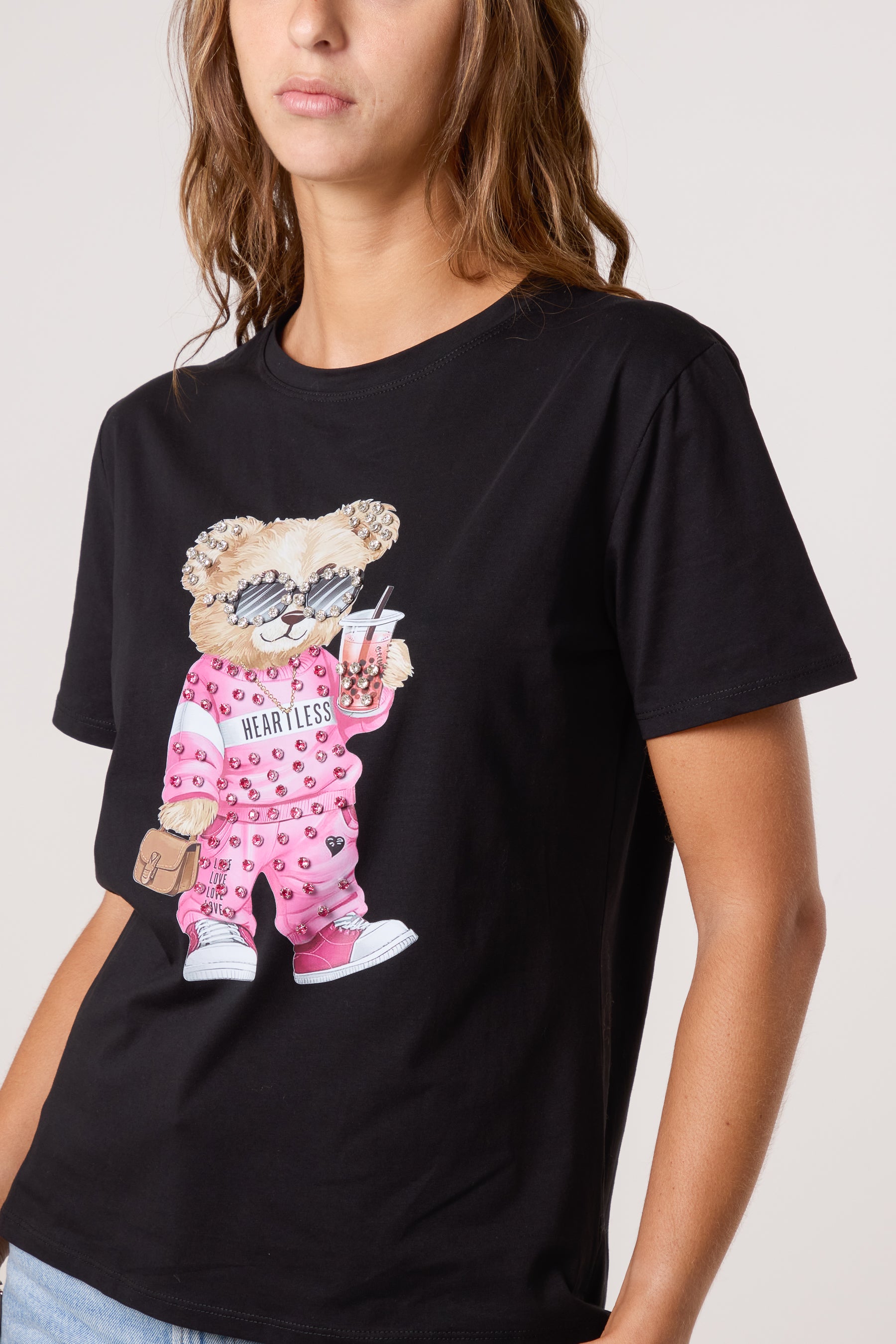 Embellished Shopping Bear T-Shirt