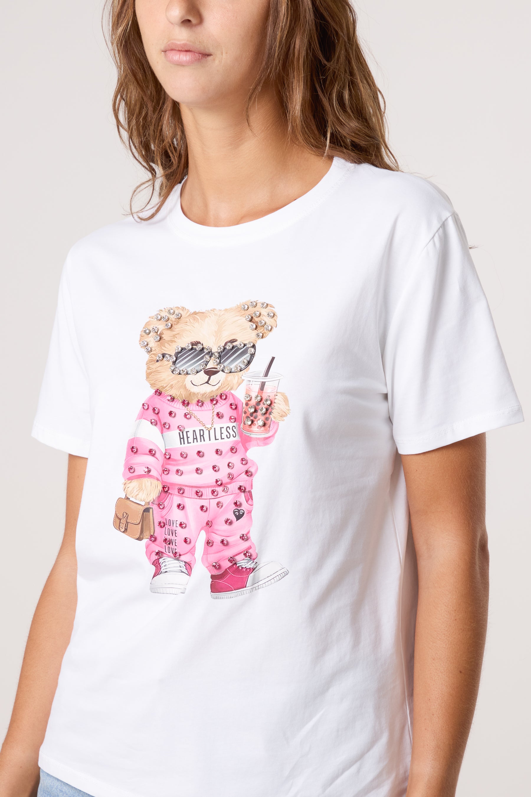 Embellished Shopping Bear T-Shirt