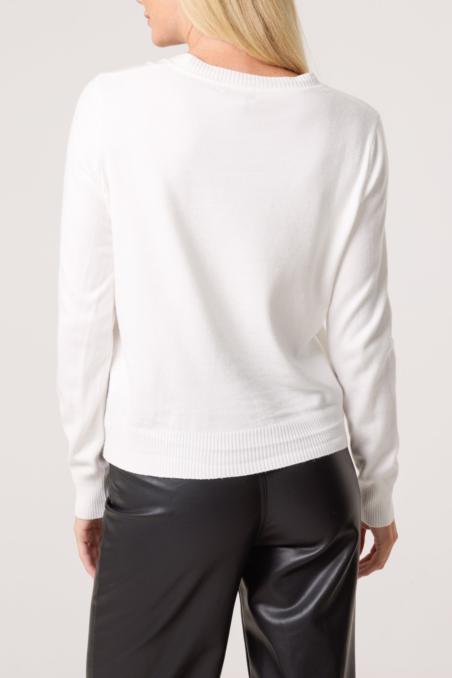 Round Neck Jewelled Button Cardigan