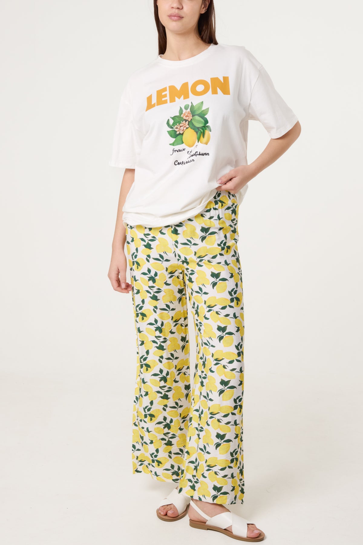 Lemon Graphic T-Shirt & Trousers Set