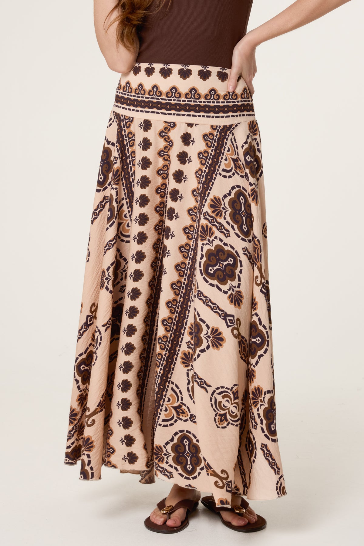 Deep Waistband Flowy Trousers