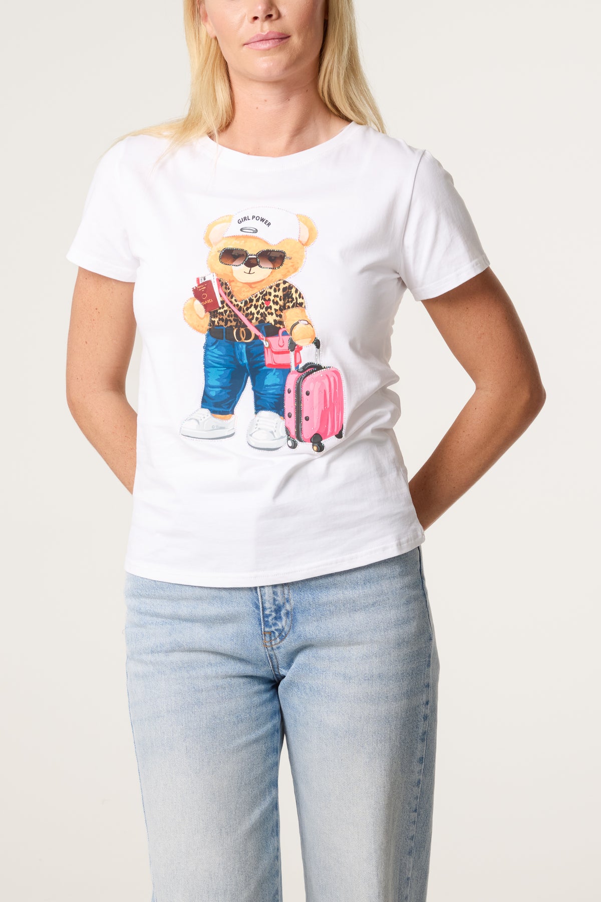 Embellished Travel Teddy Bear T-Shirt