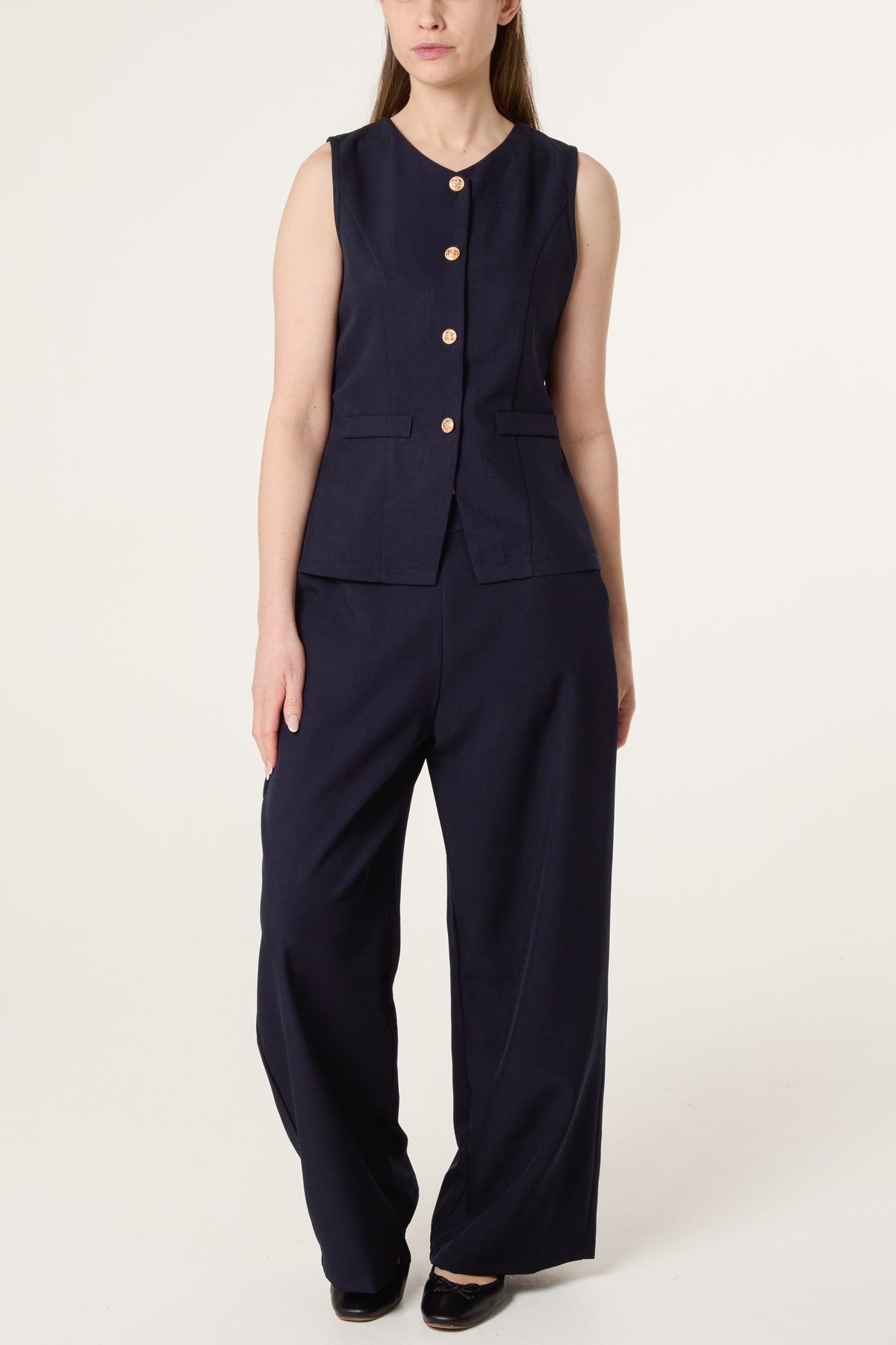 Gold Button Waistcoat & Trouser Tailored Co-Ord