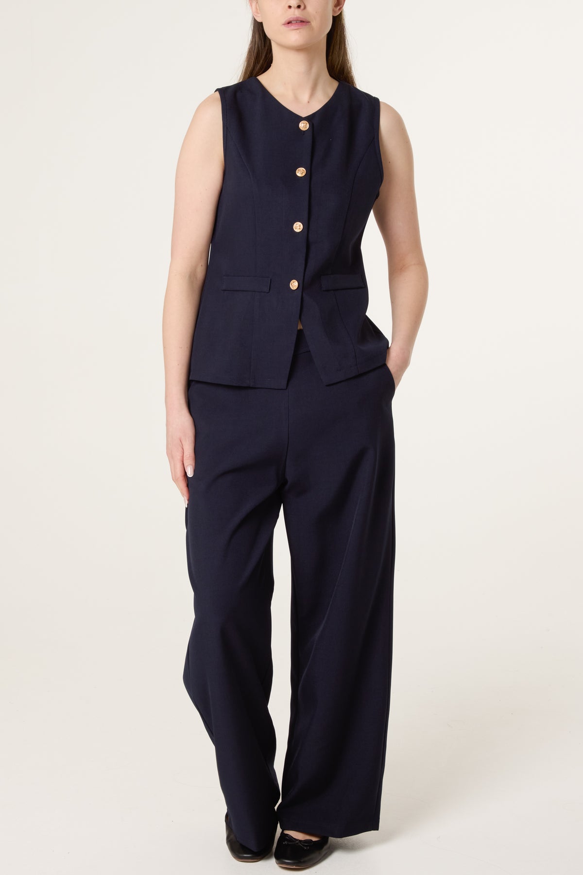 Gold Button Waistcoat & Trouser Tailored Co-Ord