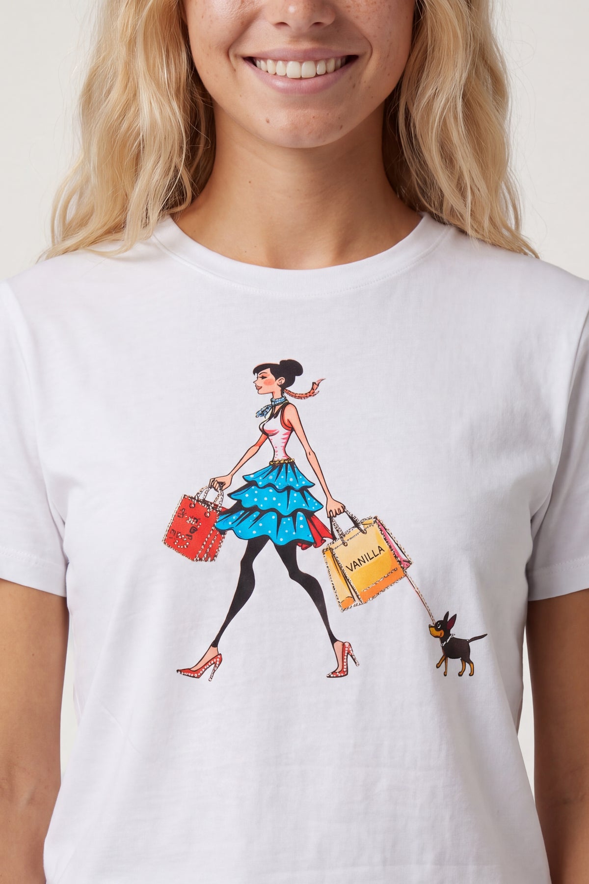Embellished Shopping Girl T-Shirt