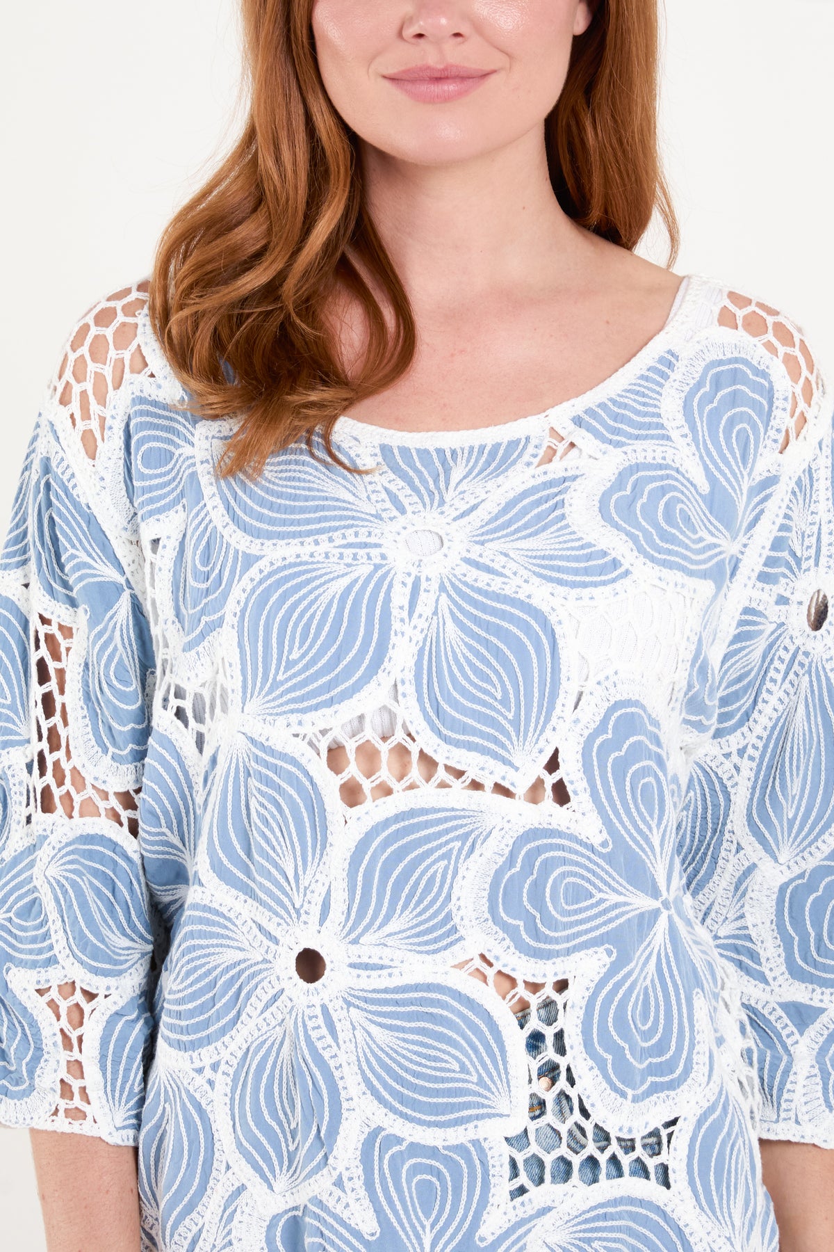 Large Floral Crochet Top