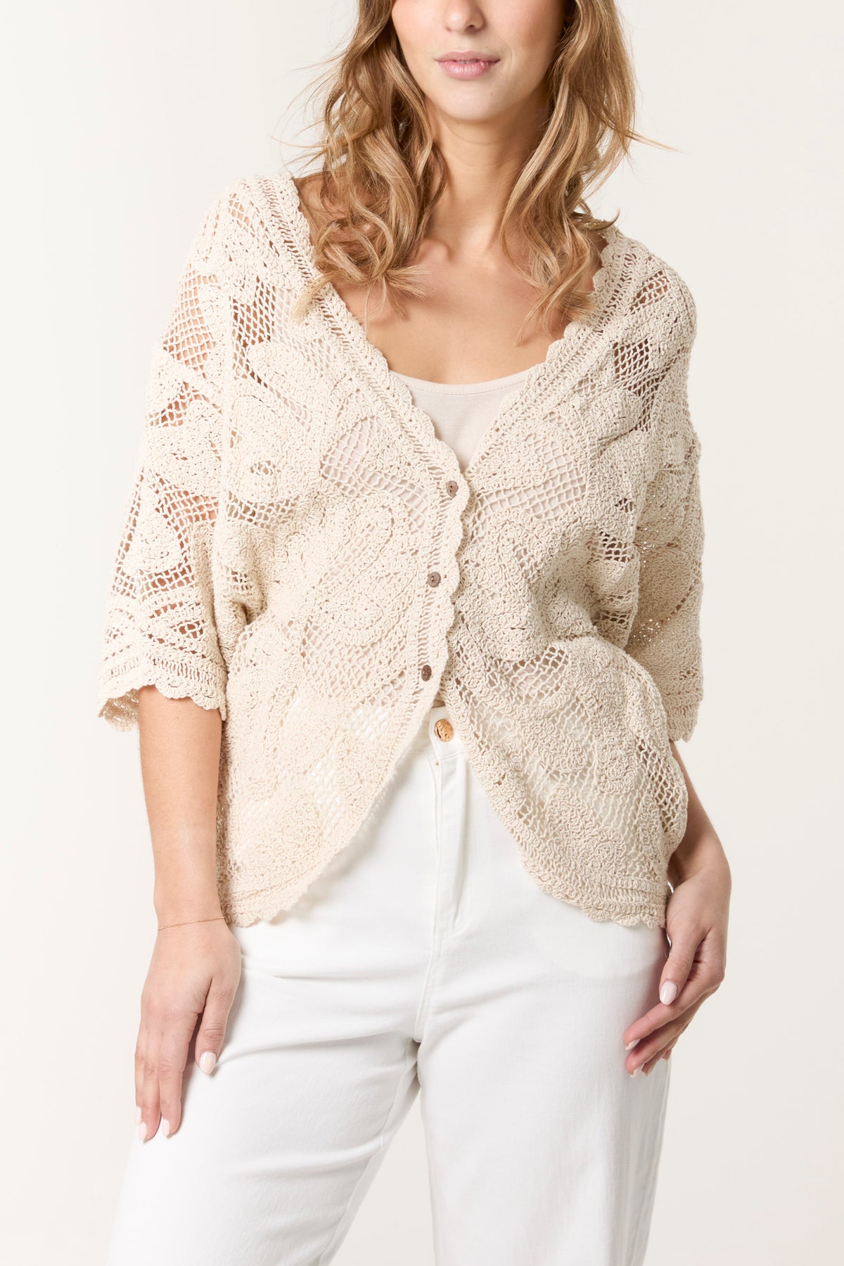 Crochet Leaf Batwing Cardigan