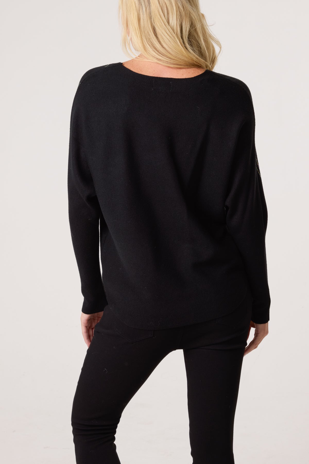 Embellished Swirl Fine Knit Jumper
