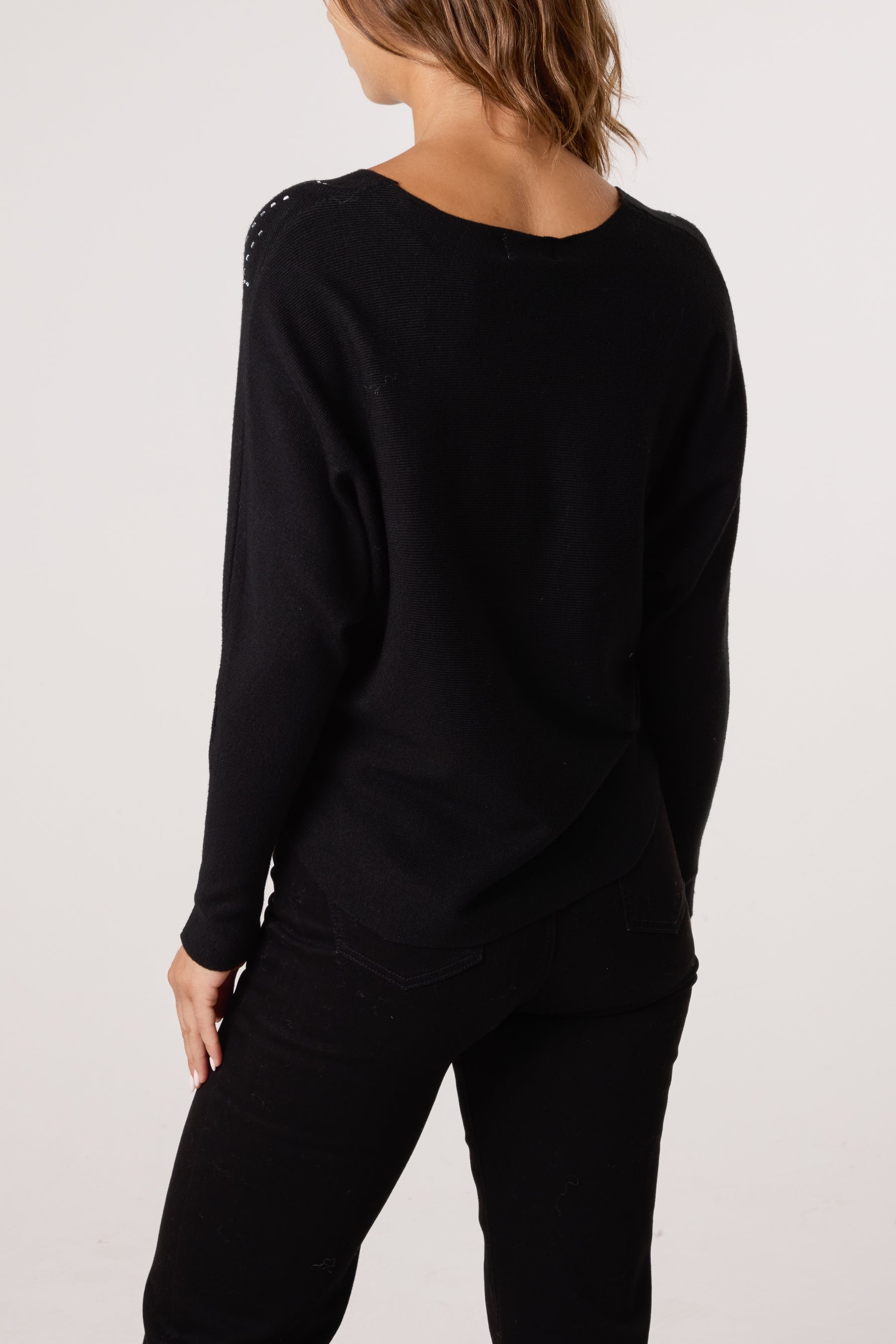 Embellished Diamond Patterned Jumper