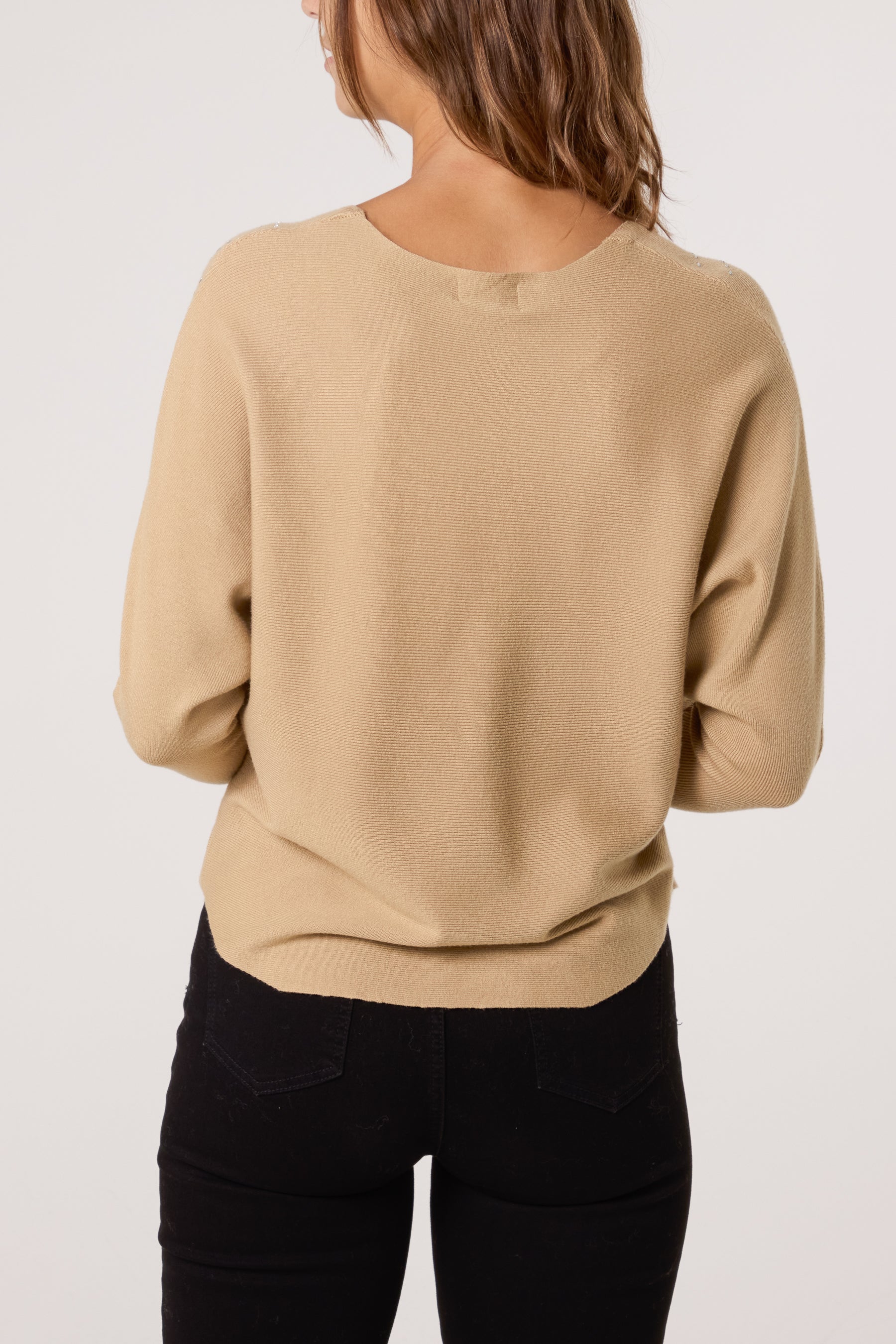 Embellished Diamond Patterned Jumper