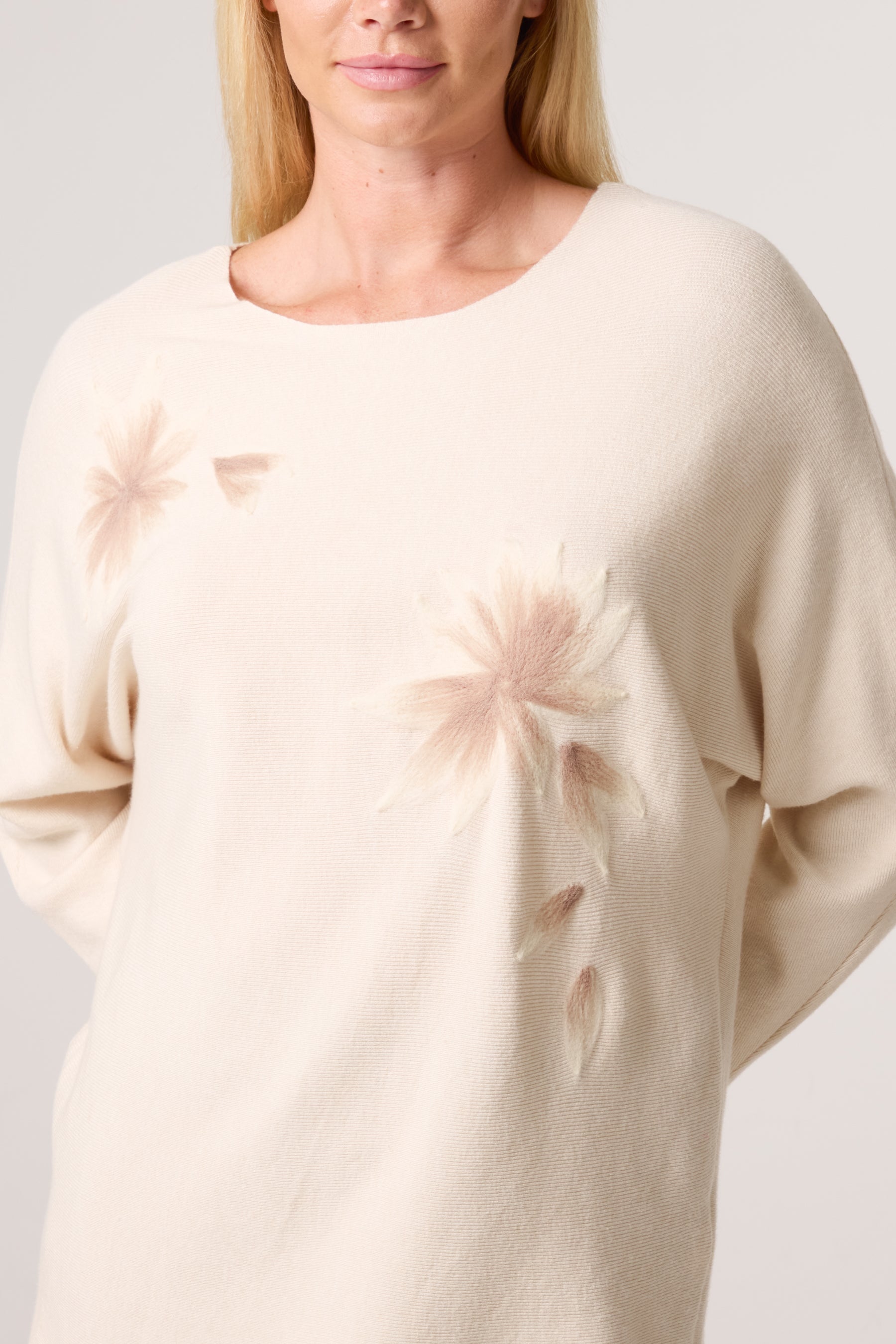 Soft Floral Embellished Jumper