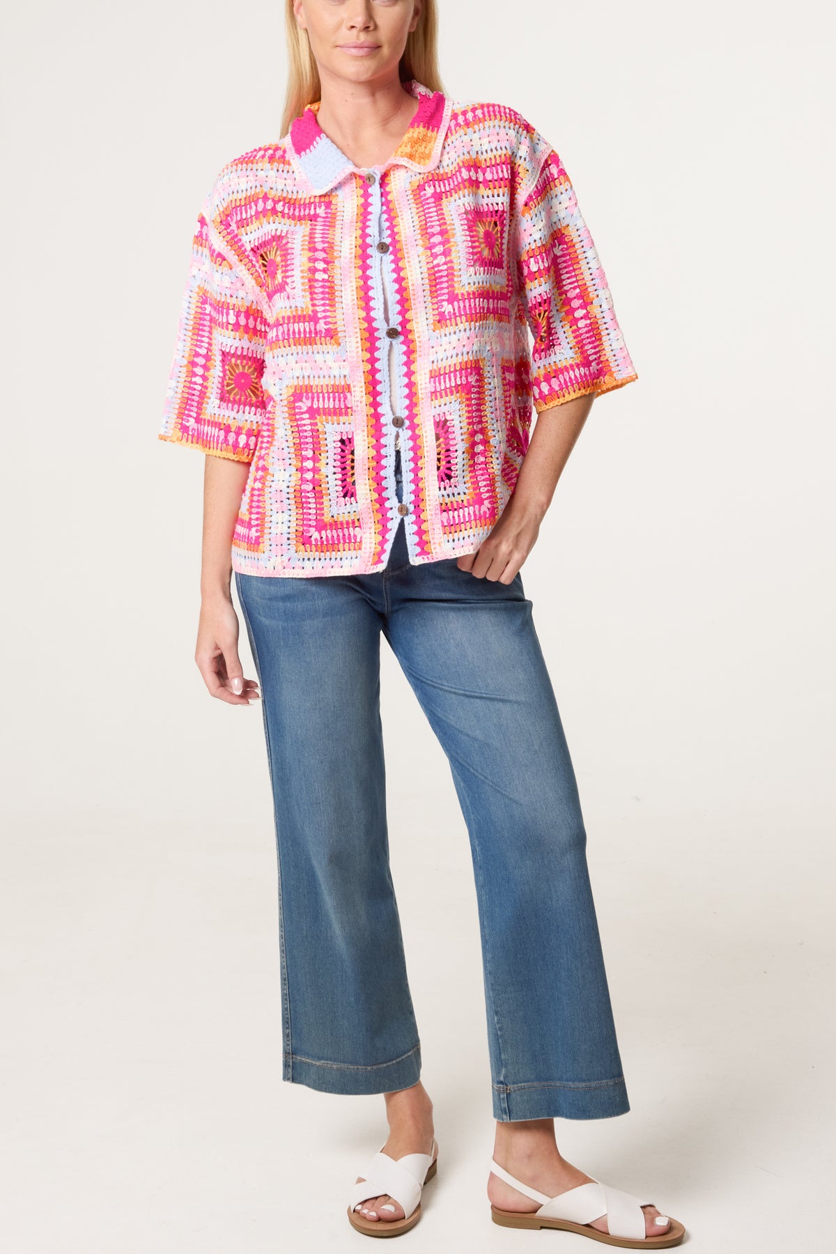 Patchwork Crochet Boxy Shirt