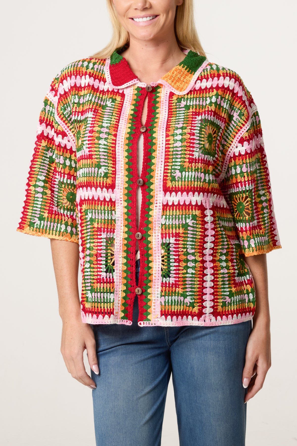 Patchwork Crochet Boxy Shirt