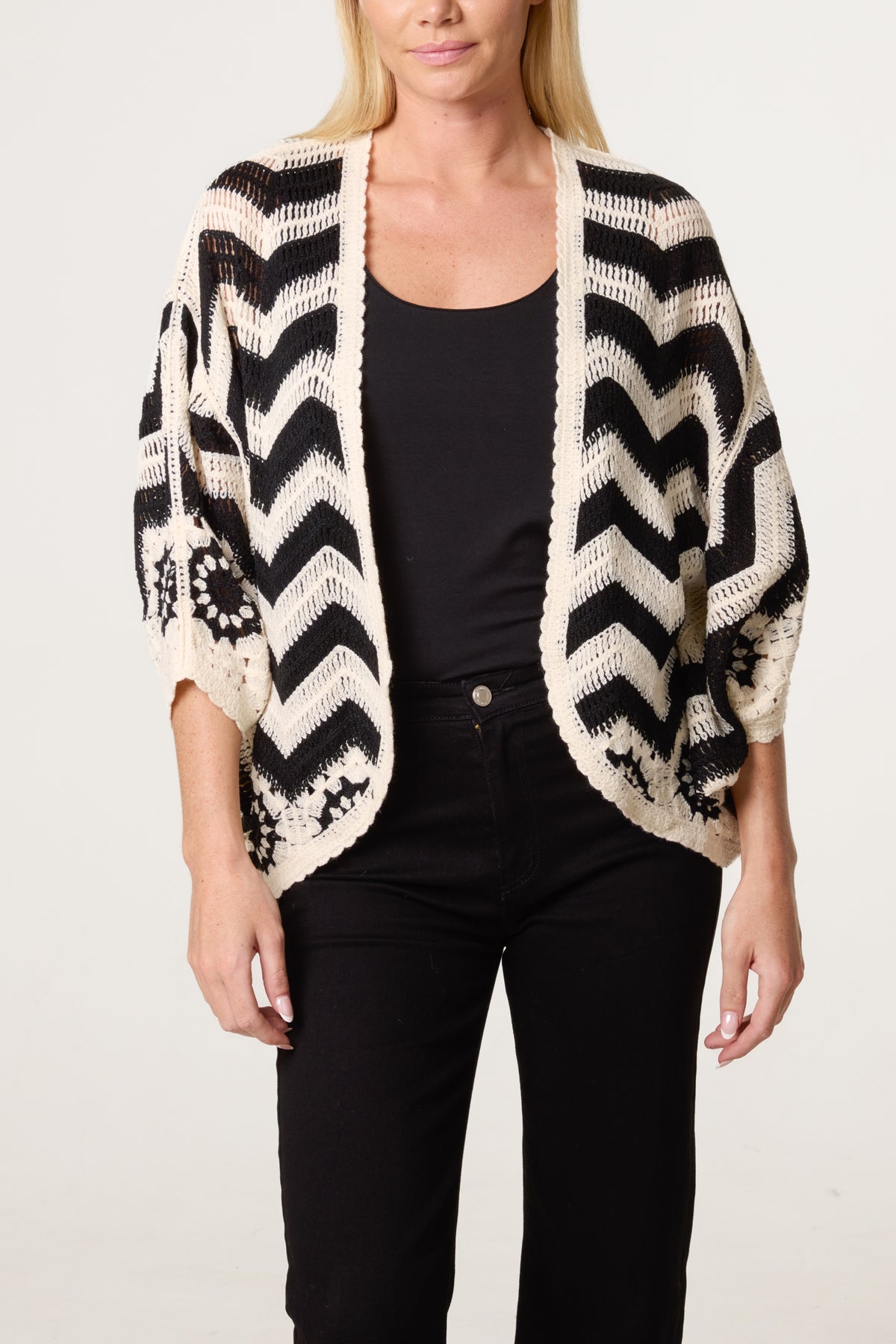 Zig Zag Crochet Batwing Cardigan