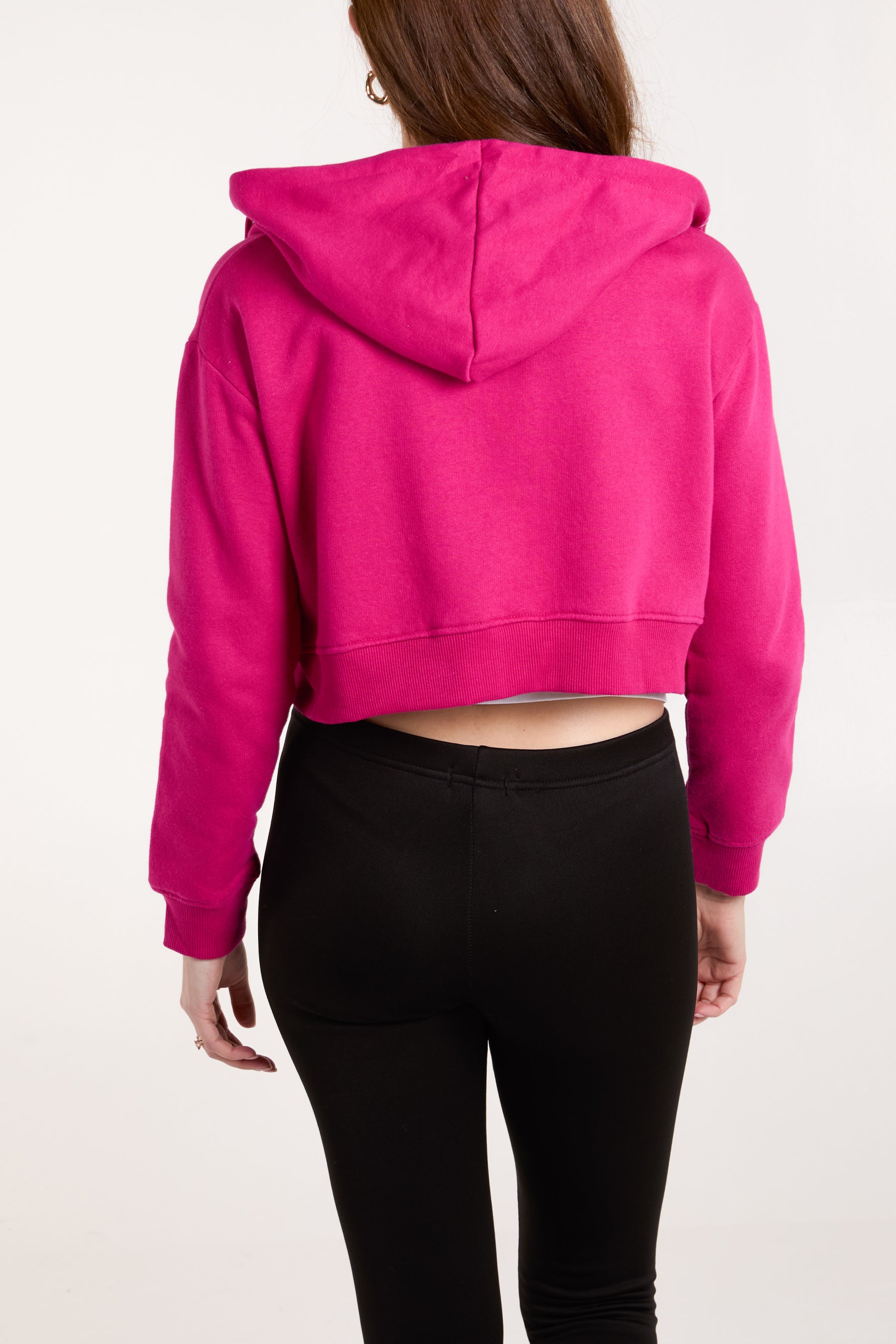 Cropped Zip Through Hoodie