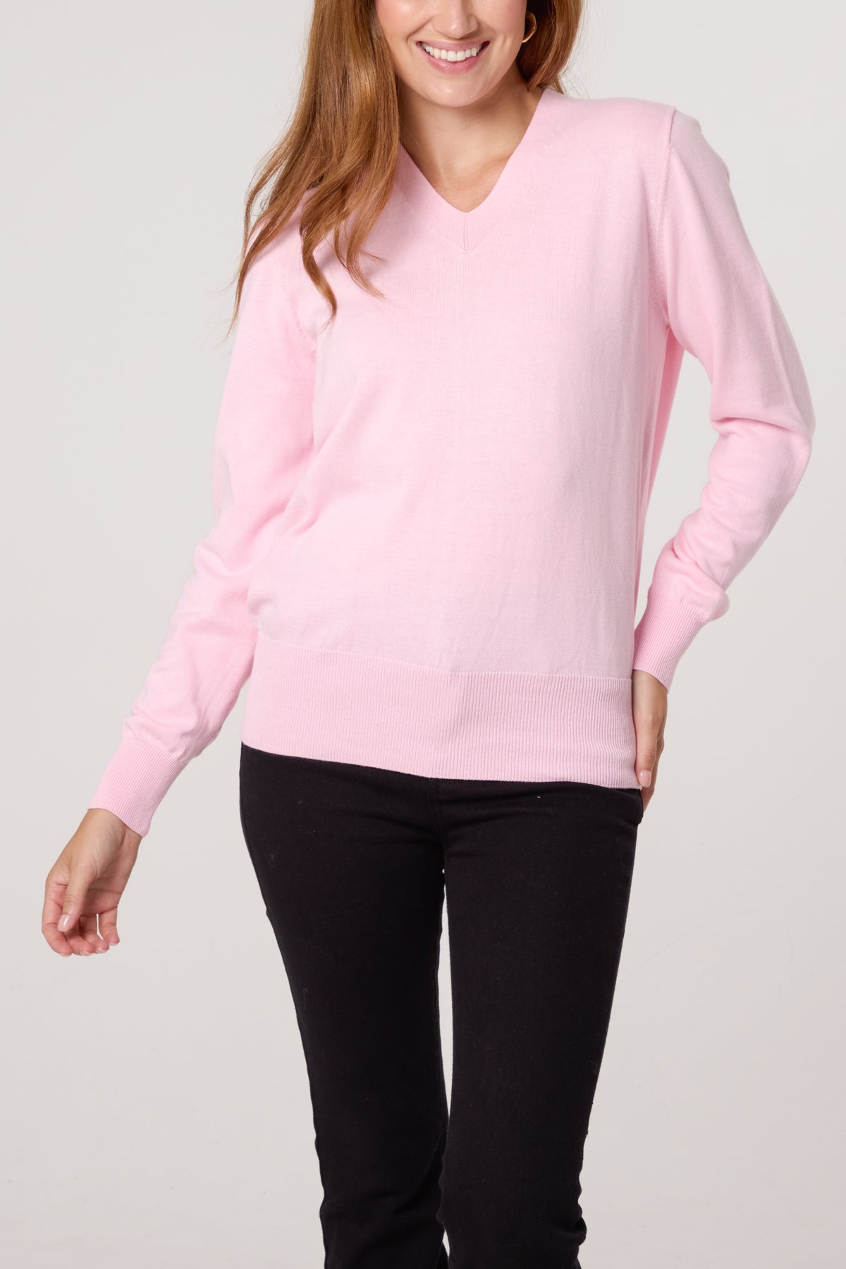 V-Neck Fine Knit Jumper