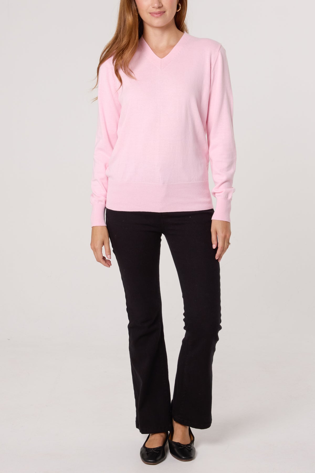 V-Neck Fine Knit Jumper