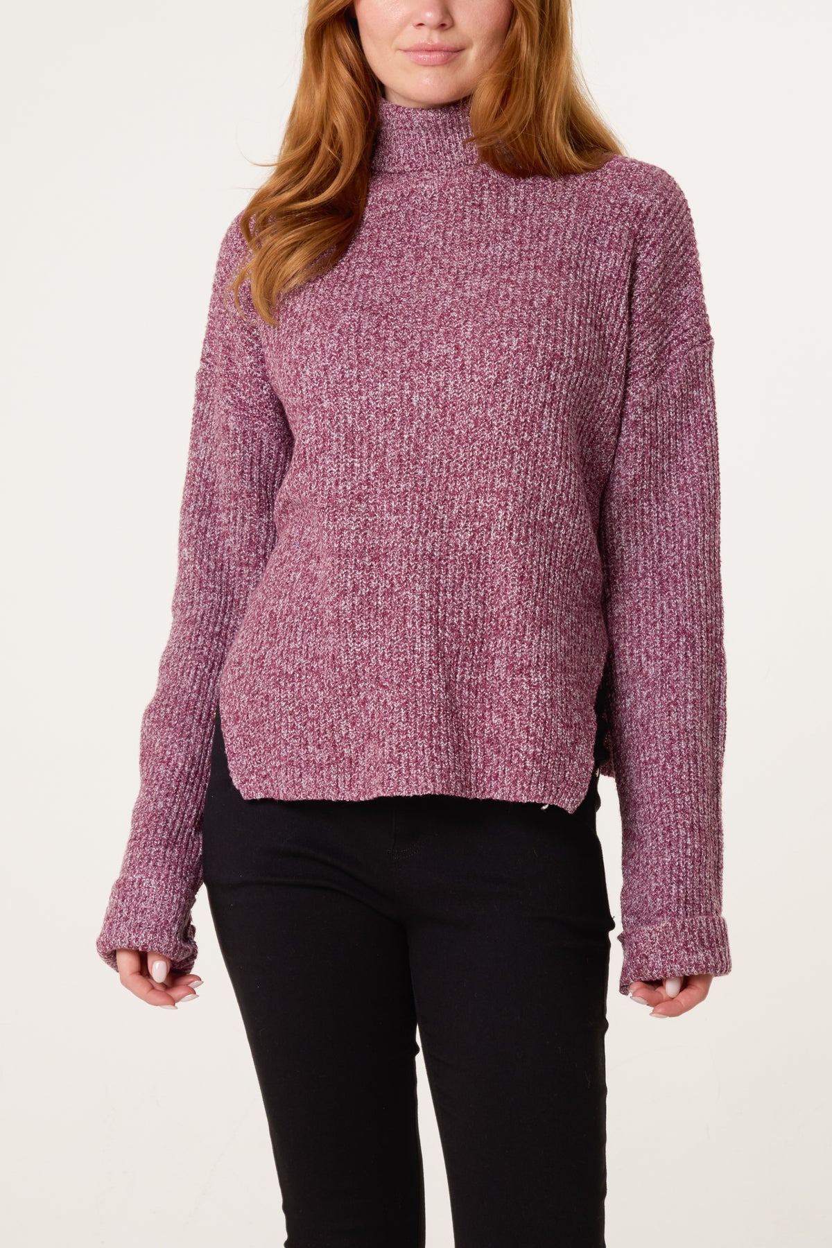 Roll Neck Speckled Knit Jumper
