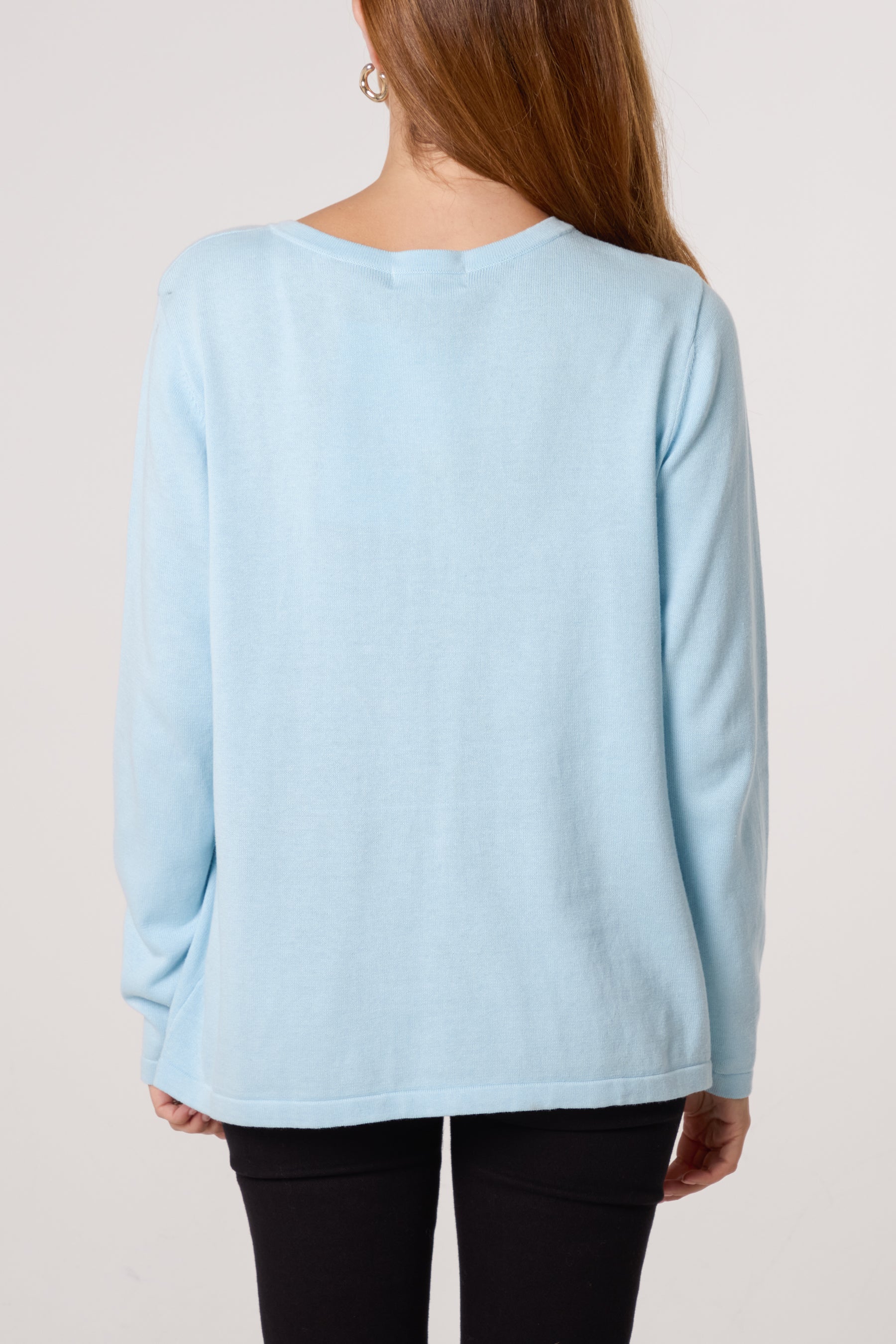 Round Neck Fine Knit Cardigan