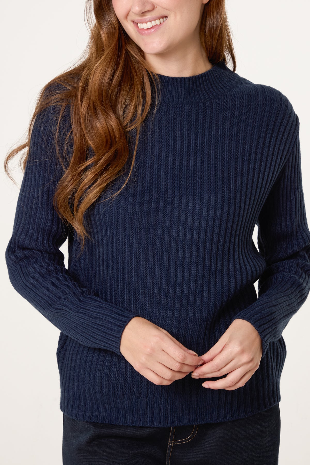Ribbed High Neck Jumper