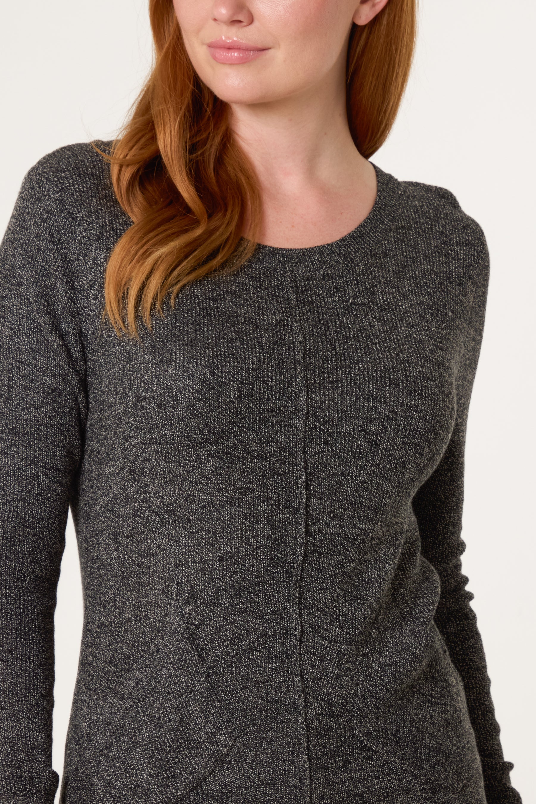 Round Split Hem Fine Knit Jumper