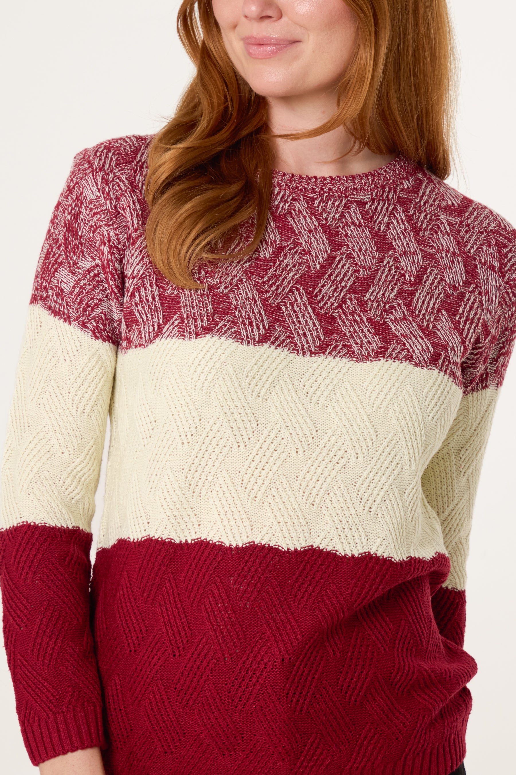 Block Pattern Knit Jumper
