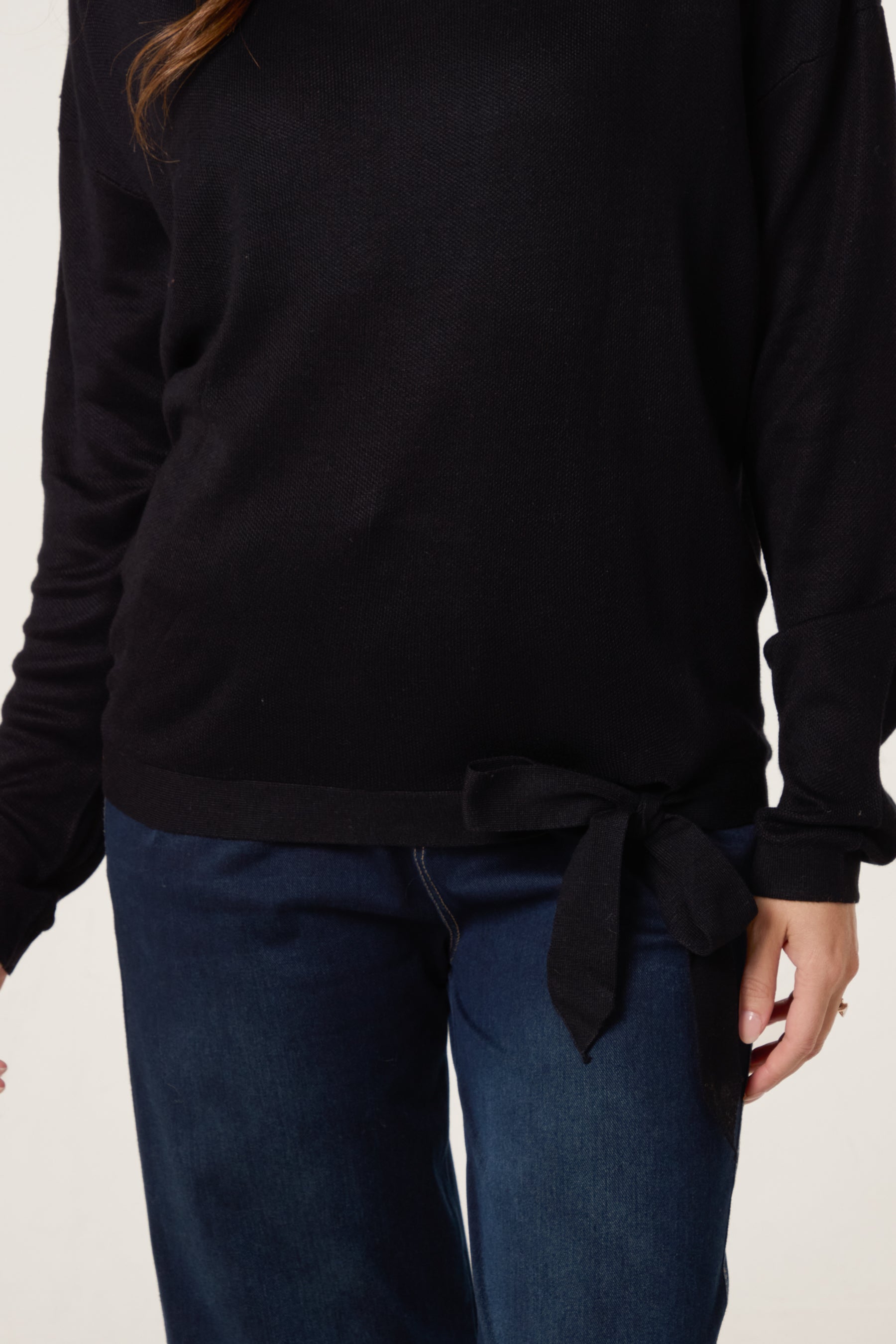 Bow Tie Side Fine Knit Jumper