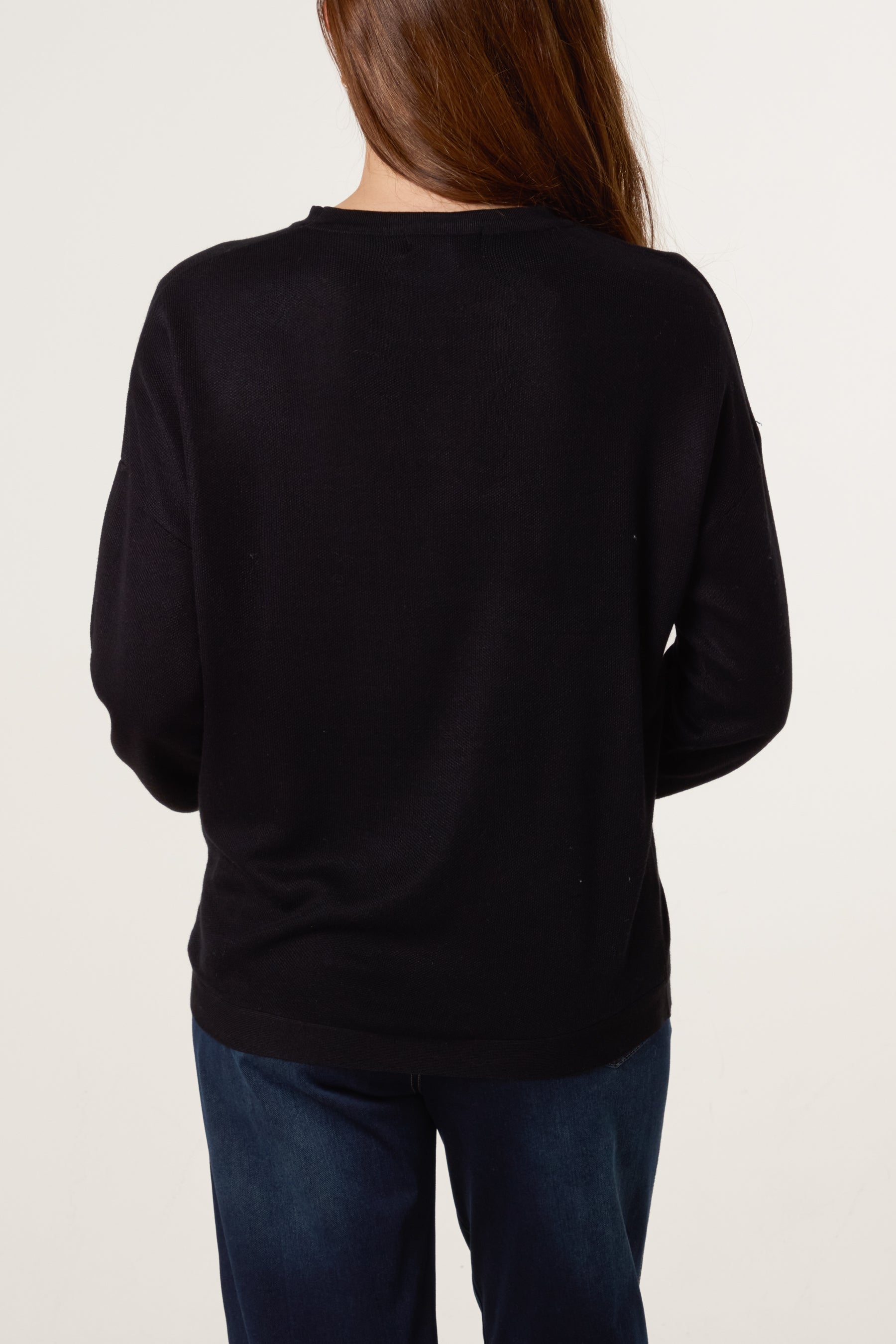 Bow Tie Side Fine Knit Jumper