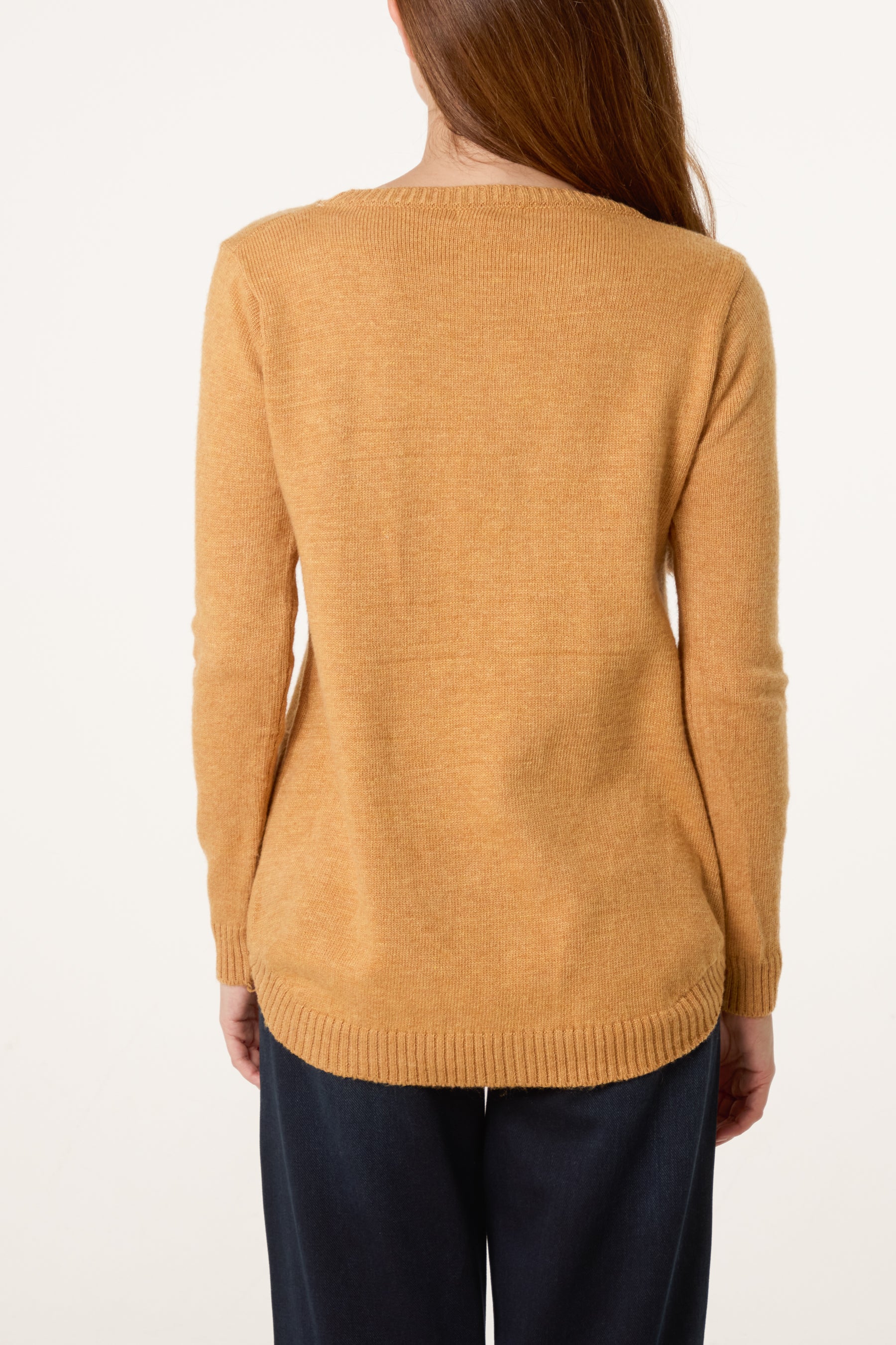 Ribbed Edge Knit Jumper