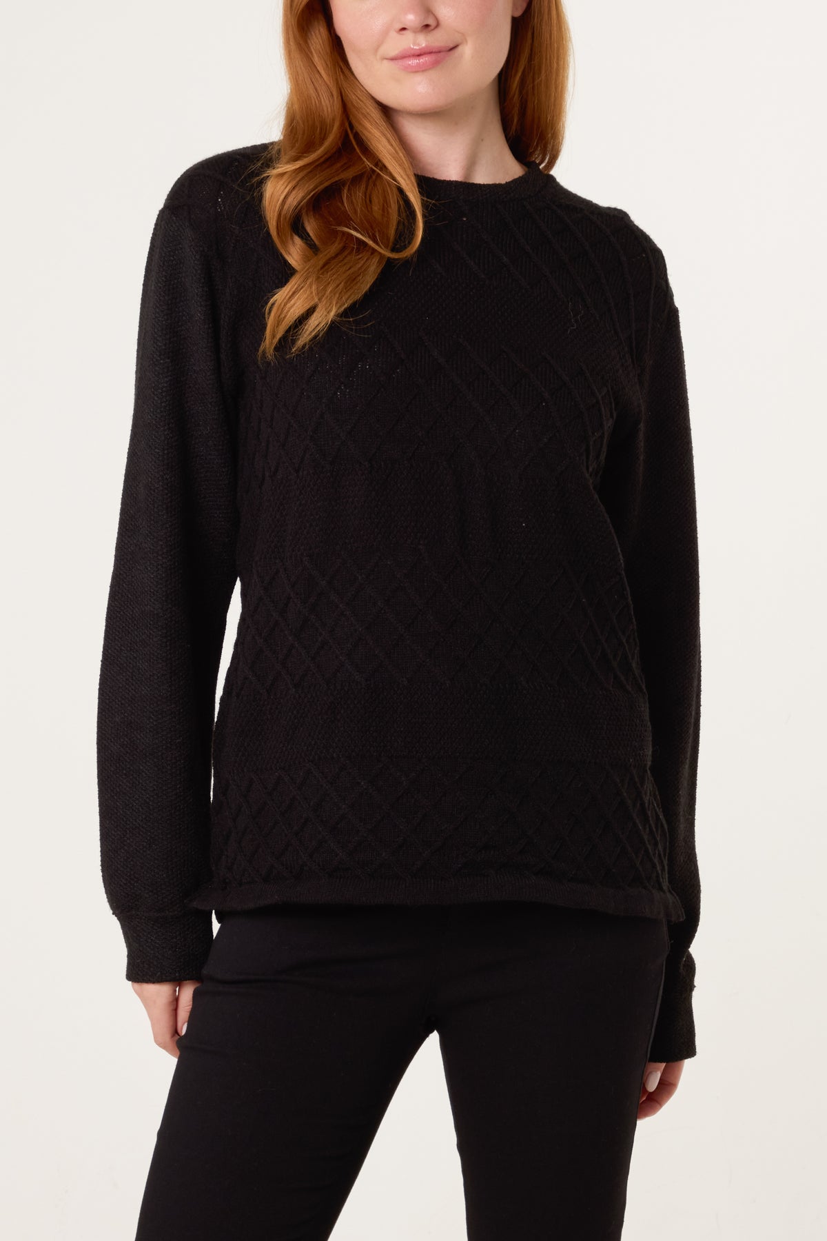 Diamond Stripe Knit Jumper