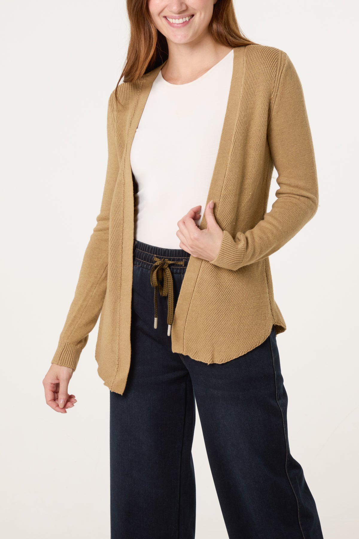 Fine Knit Open Cardigan