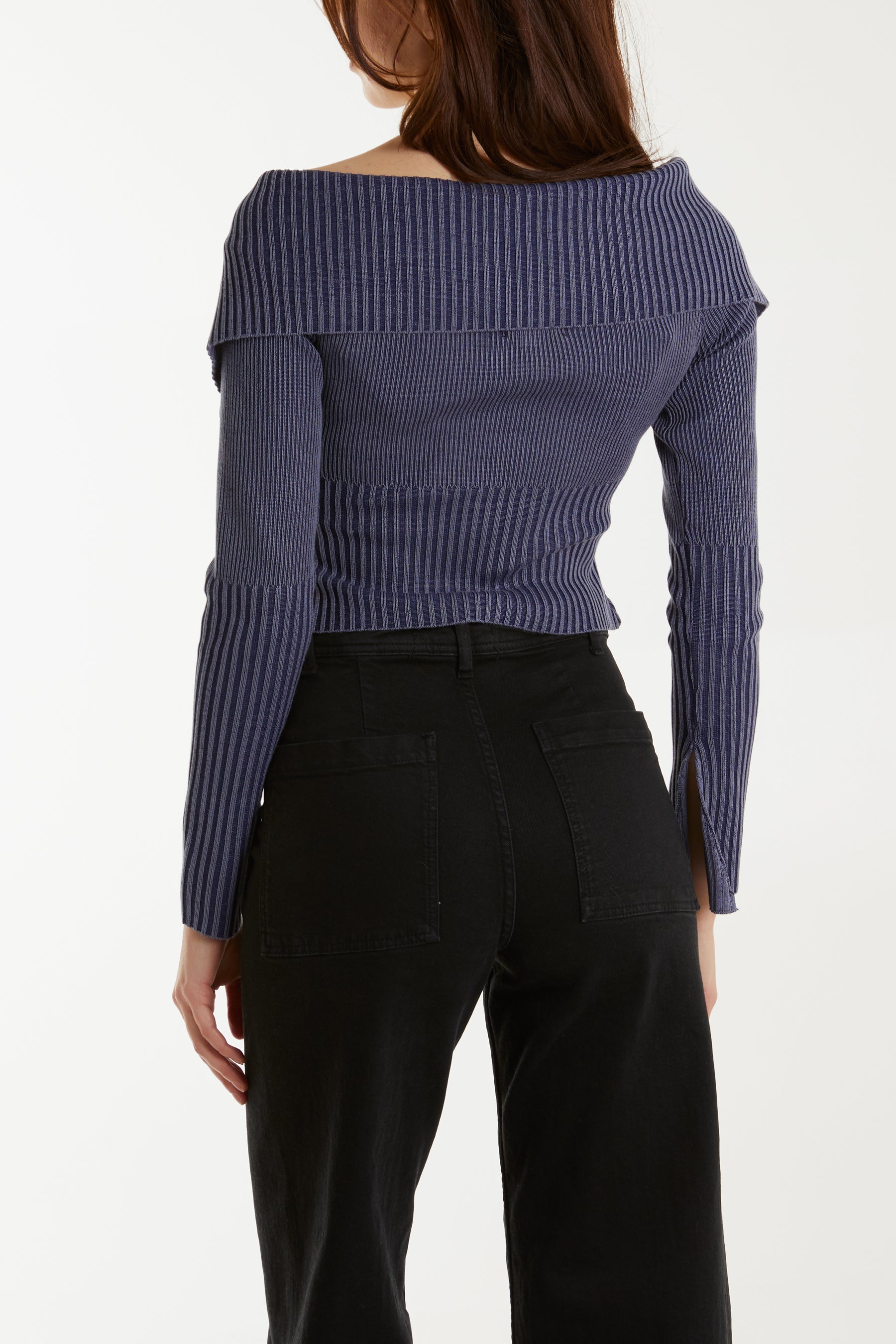 Washed Rib Fold-Over Cardigan