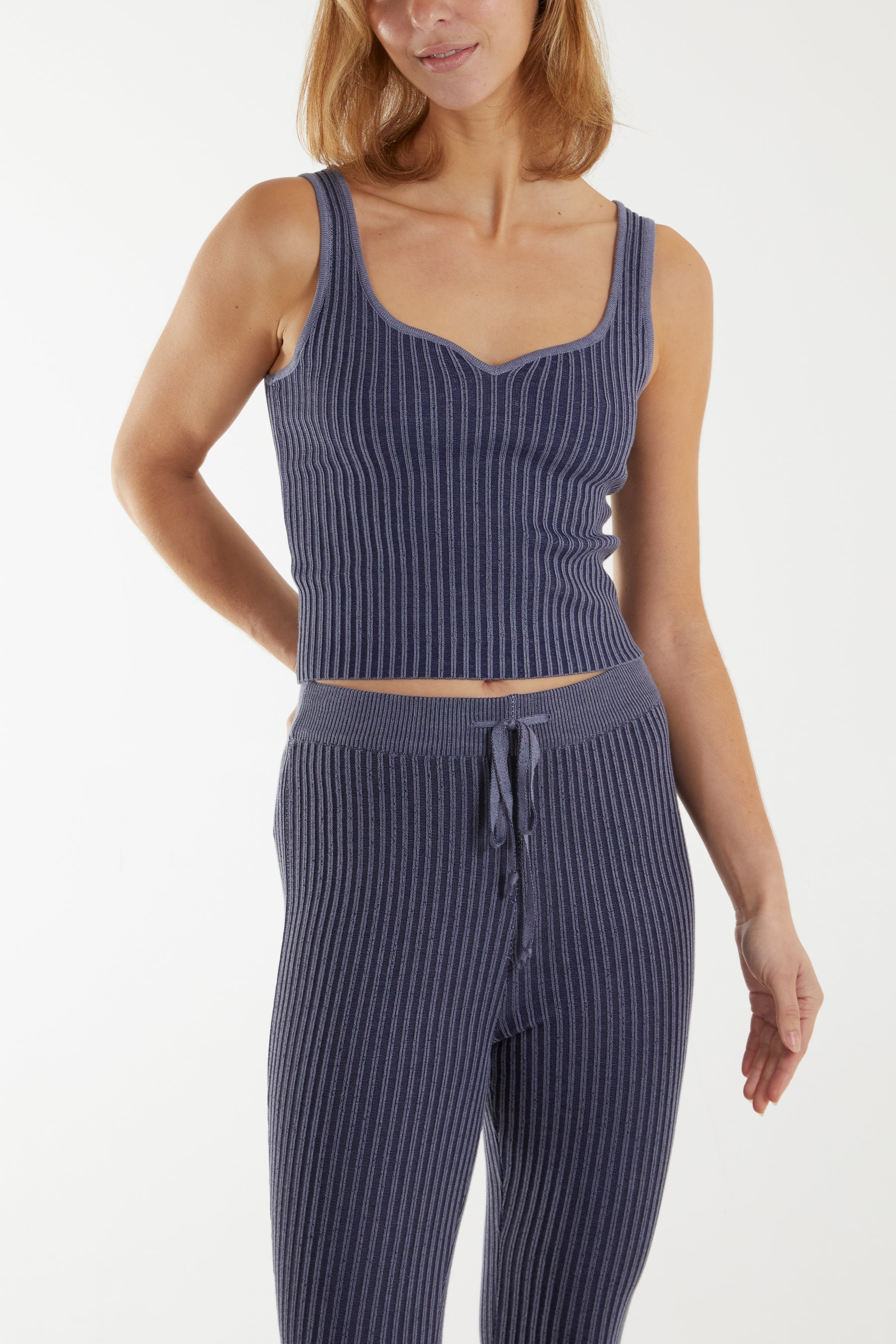 Ribbed Sweetheart Neckline Crop Top