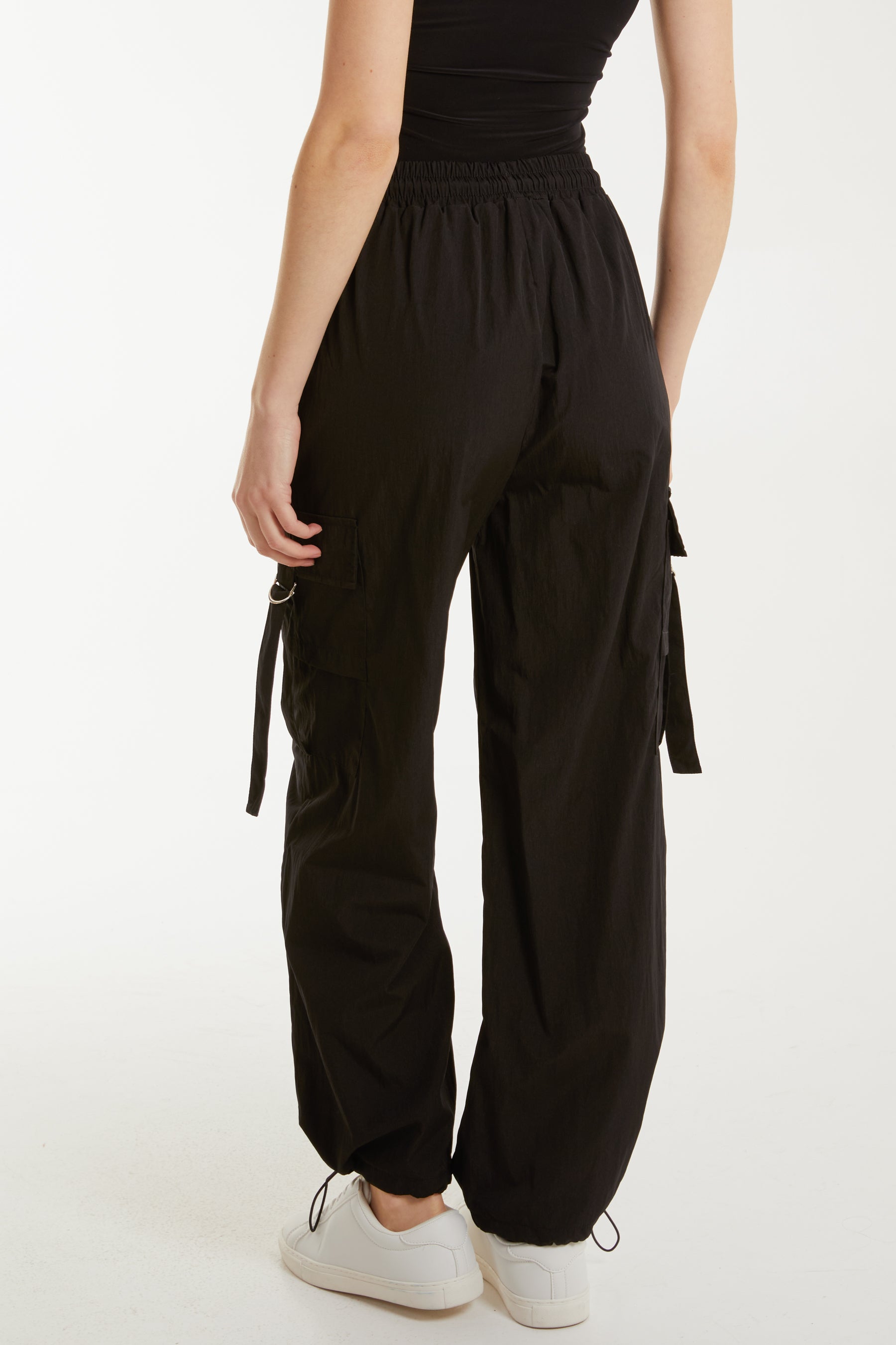 Drawstring Pocket Cuffed Cargo Trousers
