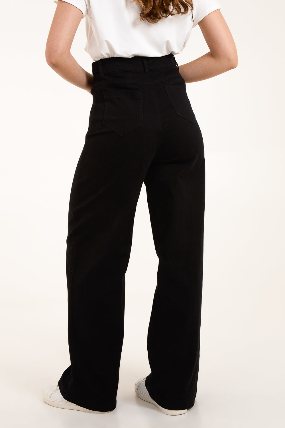 Plain Wide Leg Jean Trousers