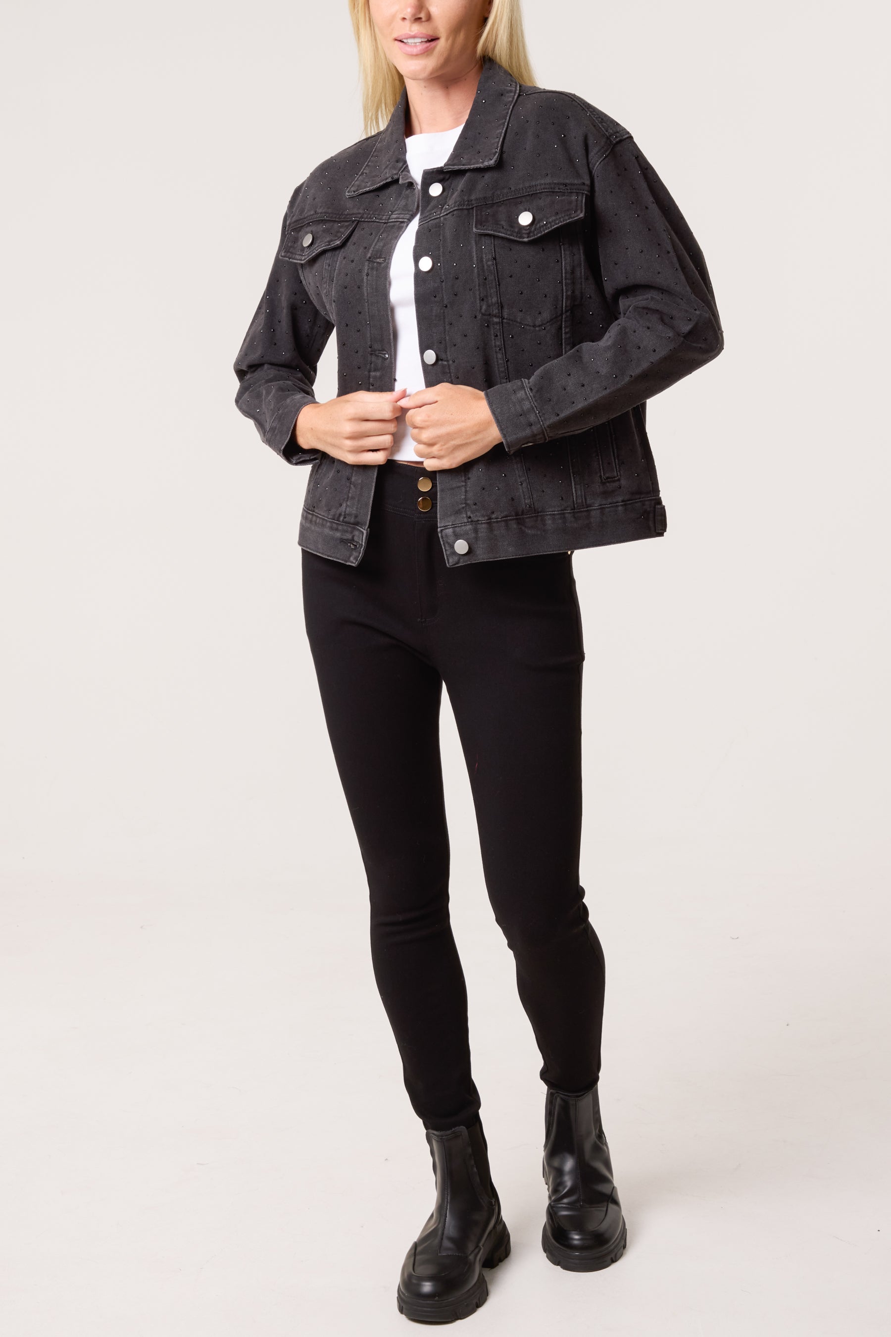 Diamante Embellished Denim Jacket