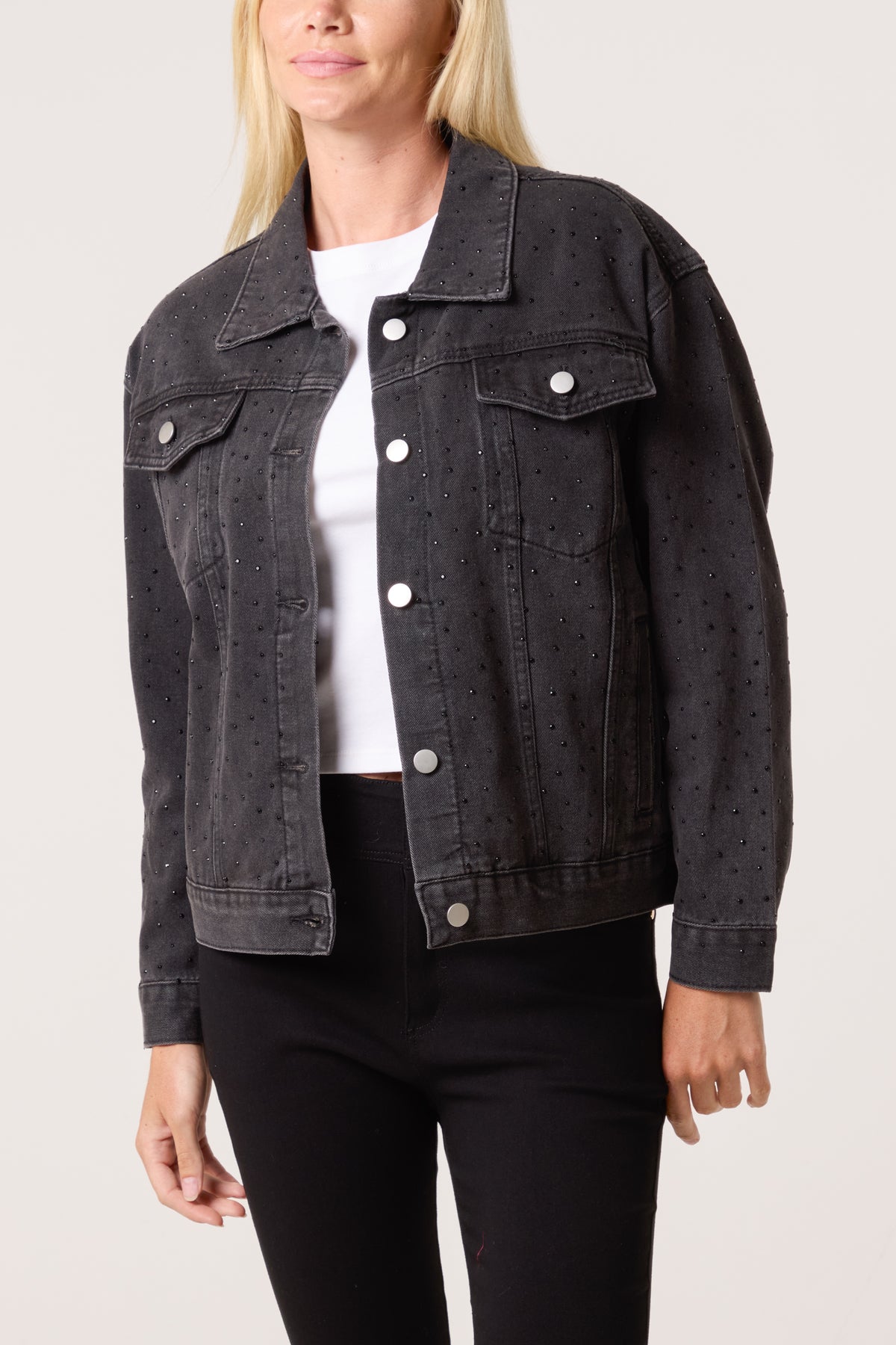 Diamante Embellished Denim Jacket