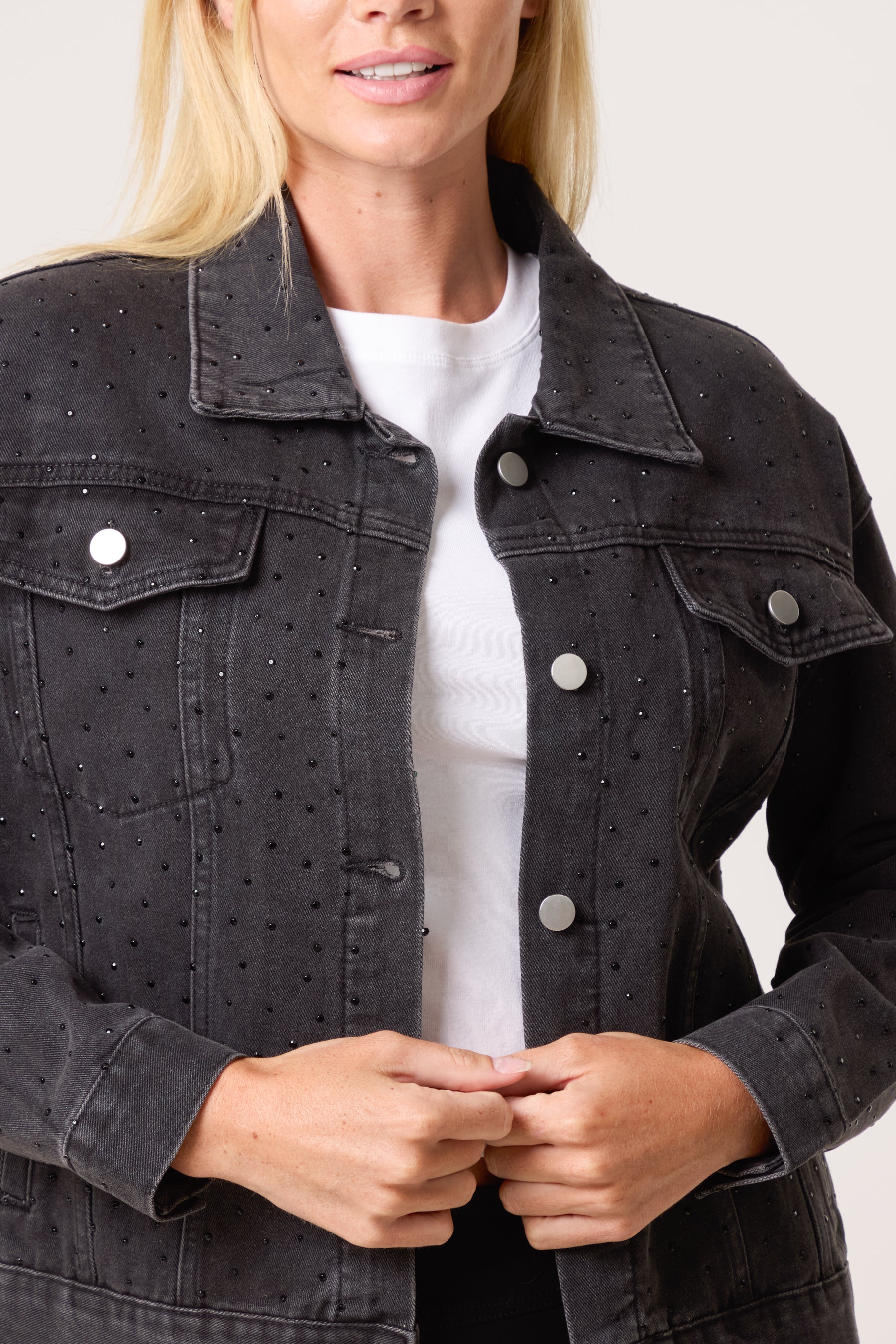 Diamante Embellished Denim Jacket